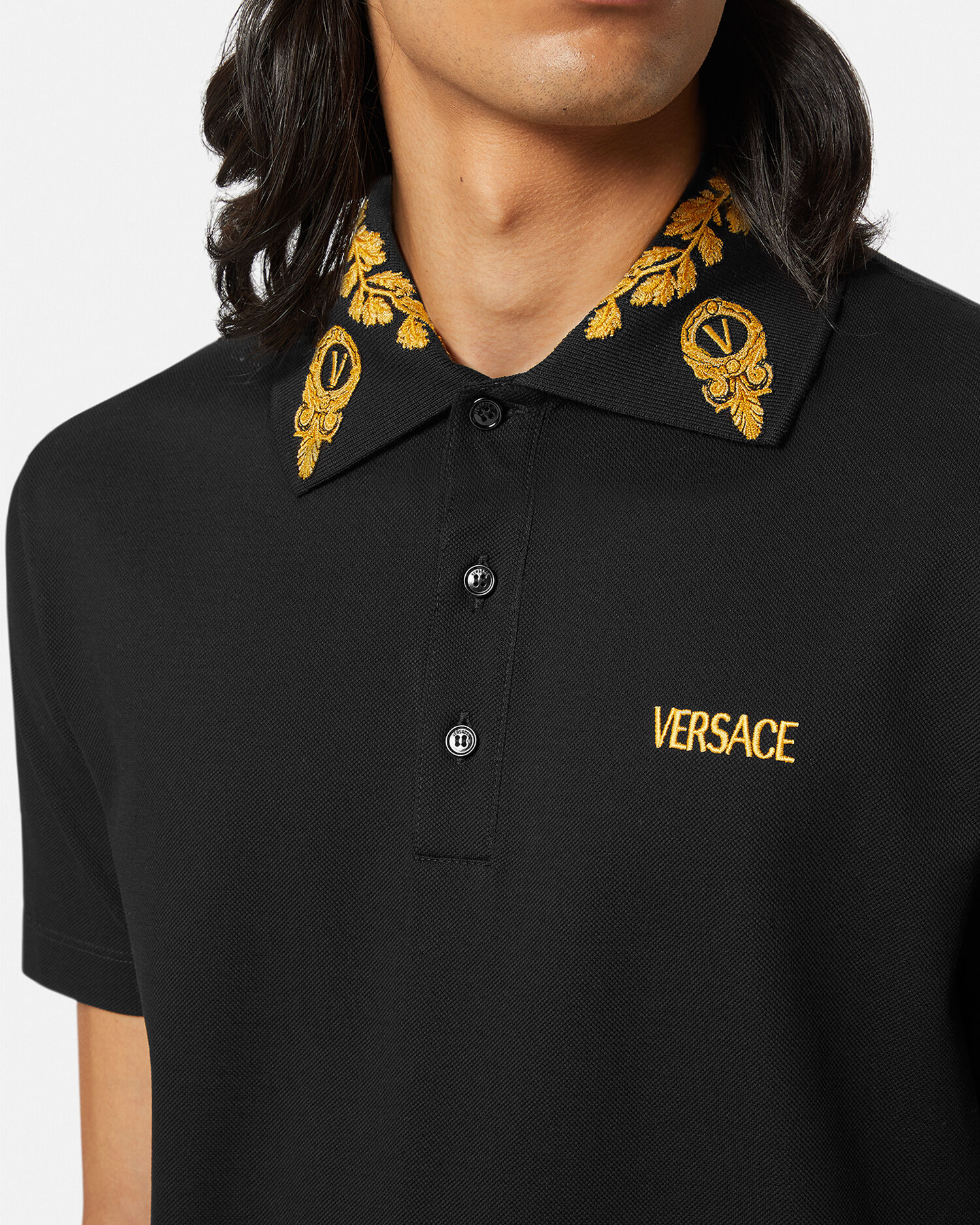 Medusa Cotton Polo Shirt Versace P l 3d mon
