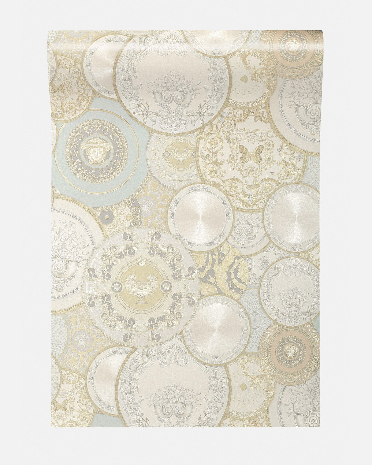 Les Etoiles De La Mer print Wallpaper White,Gold | VERSACE