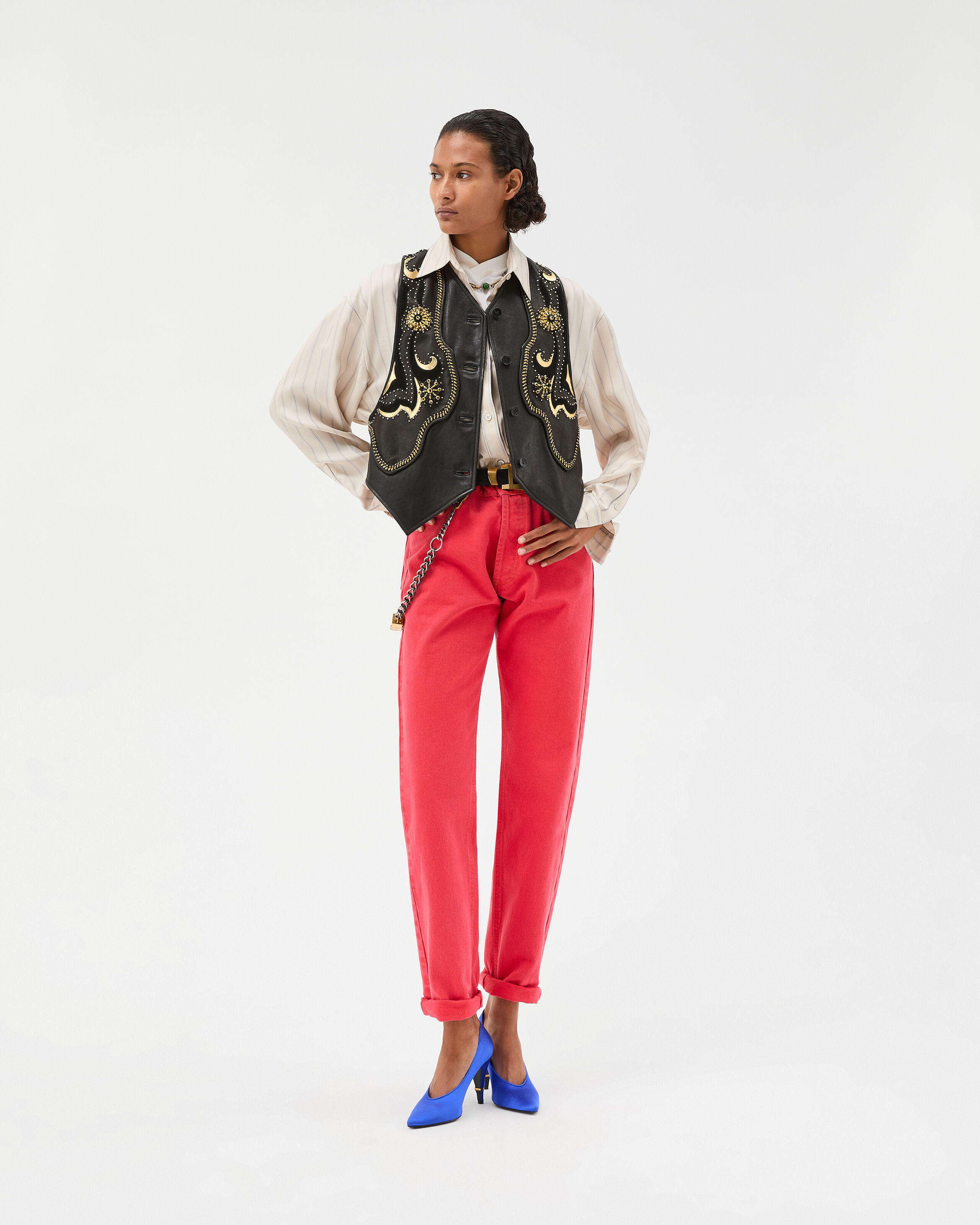Straight Jeans Red | VERSACE US