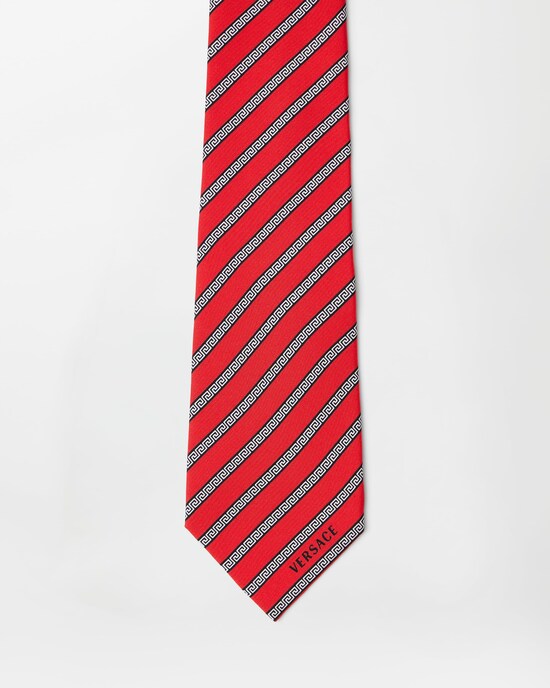Printed Silk Twill Tie Red 1