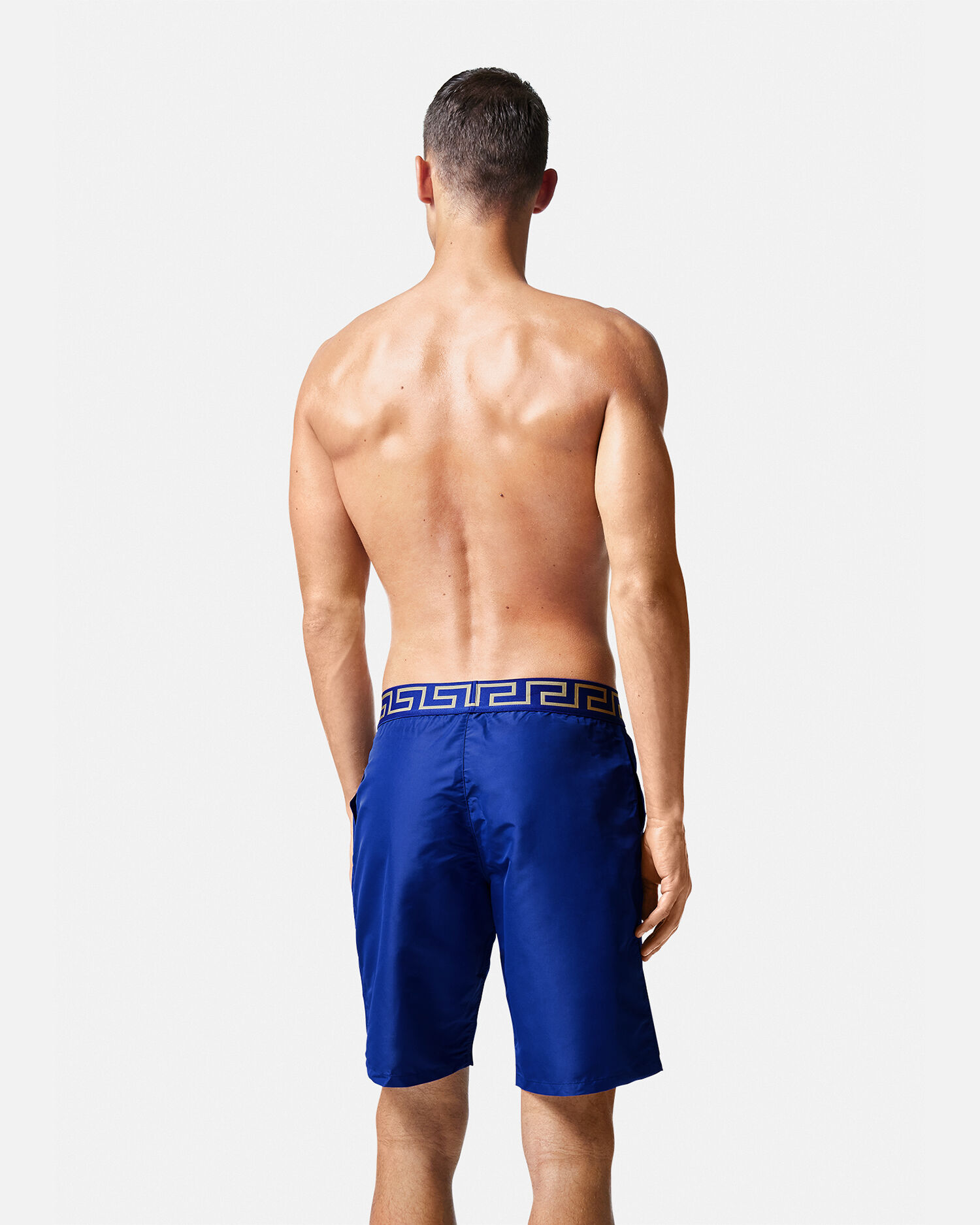 Greca Border Mid Boardshorts Blue Versace GB