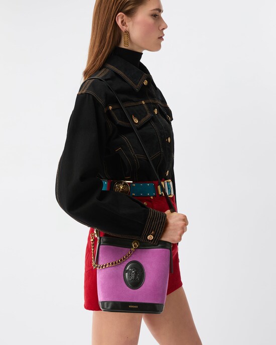 Pivot mini sac seau en daim  Violet 2