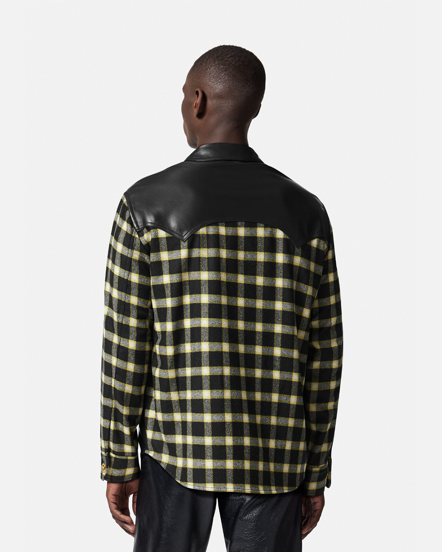 Versace Checked Leather Blouson Jacket VERSACE