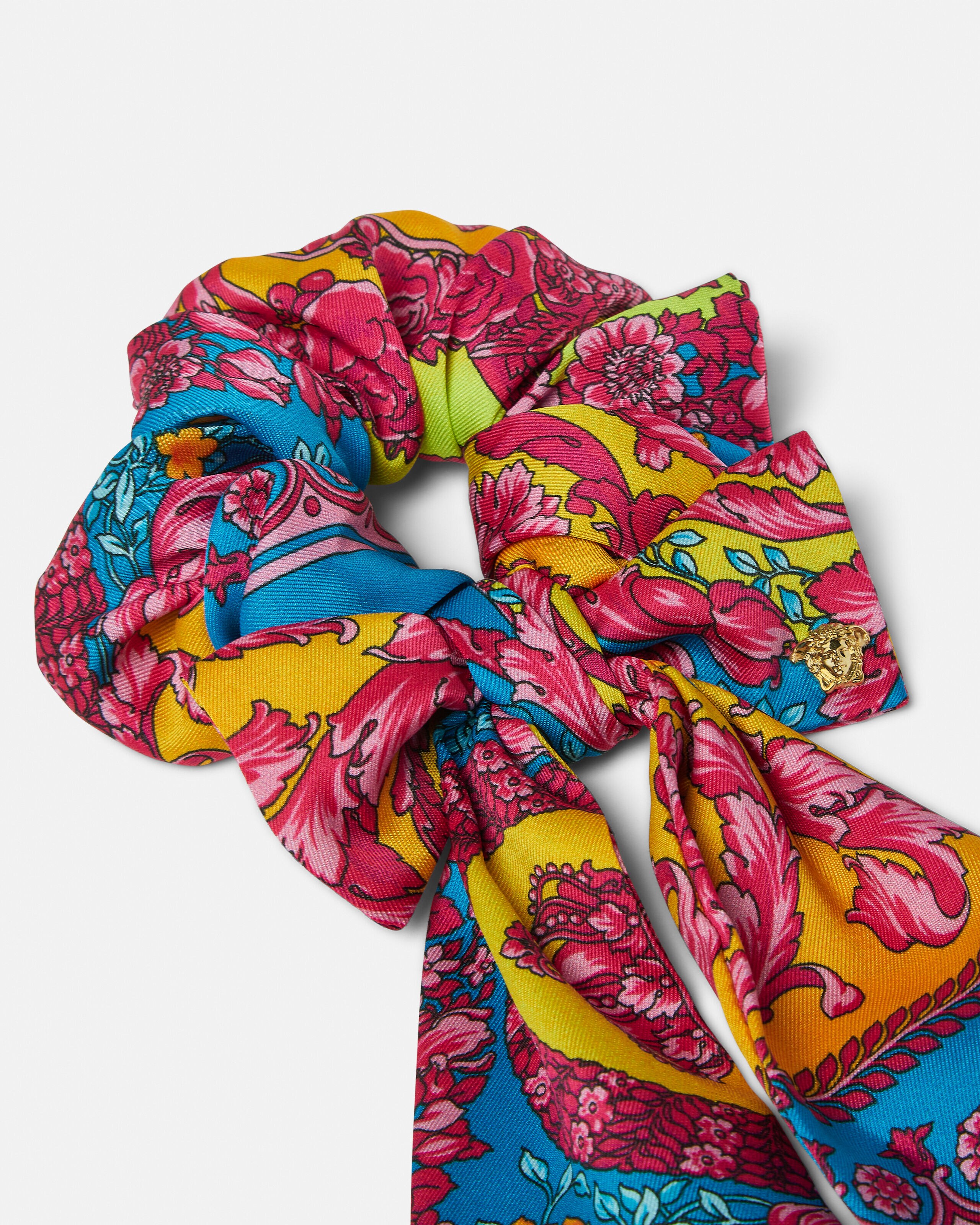 Kids Printed Twill Scarf Tie Scrunchie