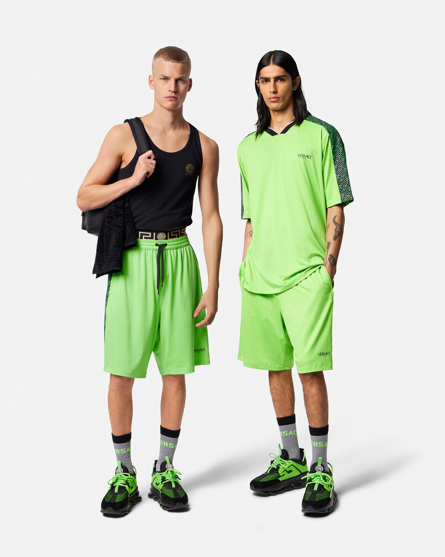 Mock Greca Border Gym Shorts
