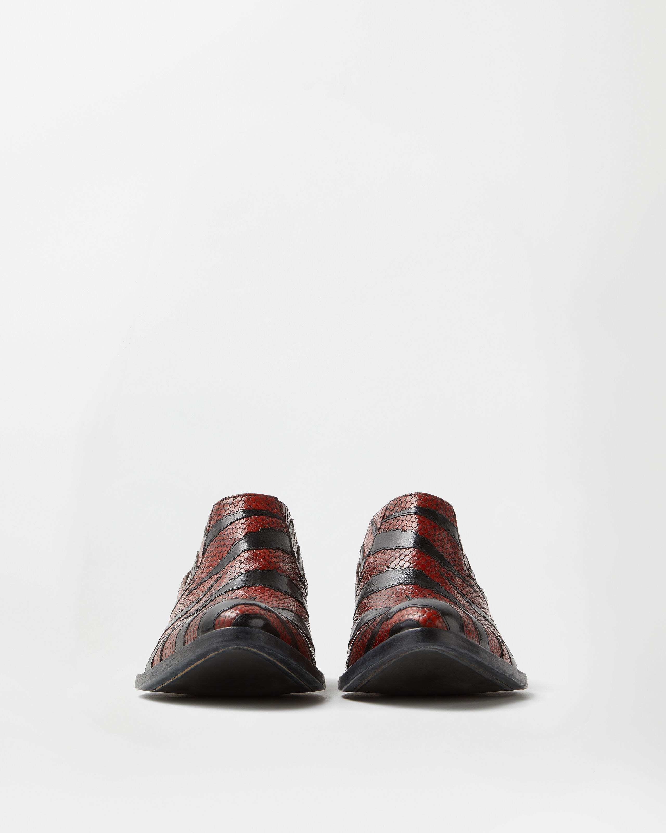Tigre Python-Effect Leather Texan Boots Black,Brown | VERSACE