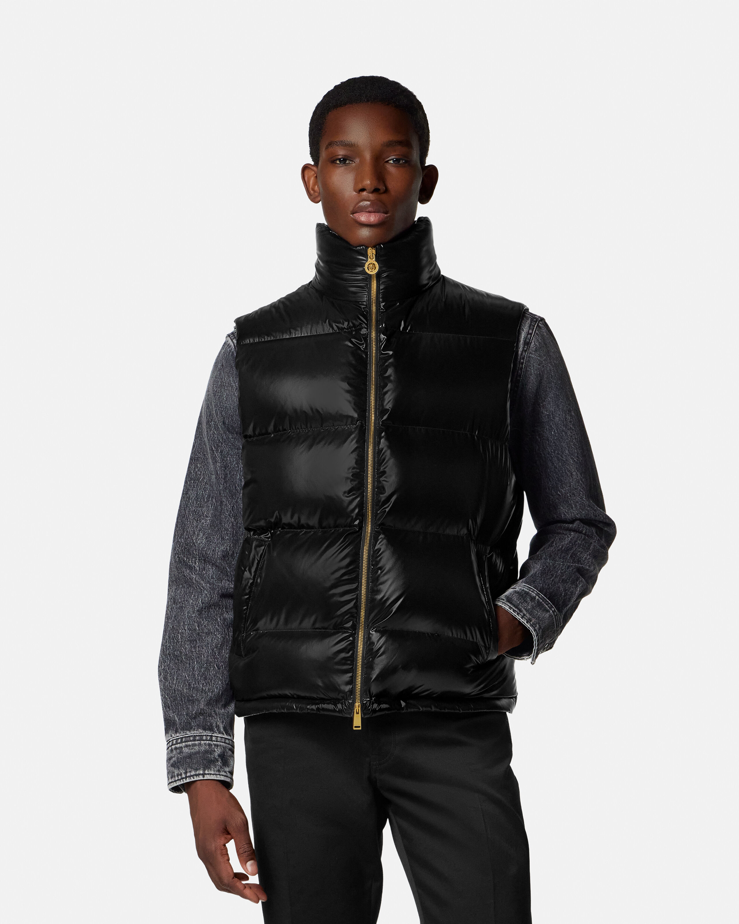 Padded Vest Black | VERSACE US