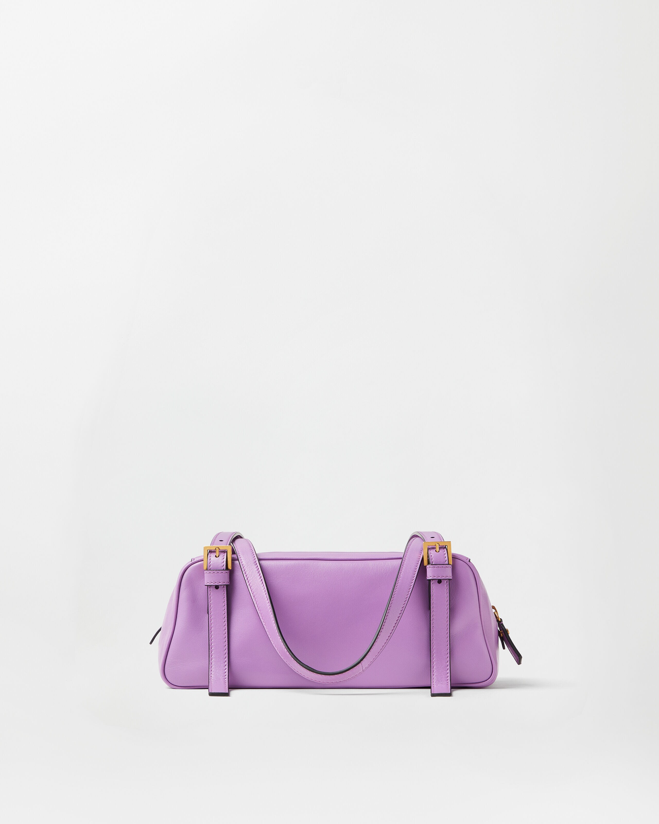 Emblème Nappa Bowling Bag Purple | VERSACE US