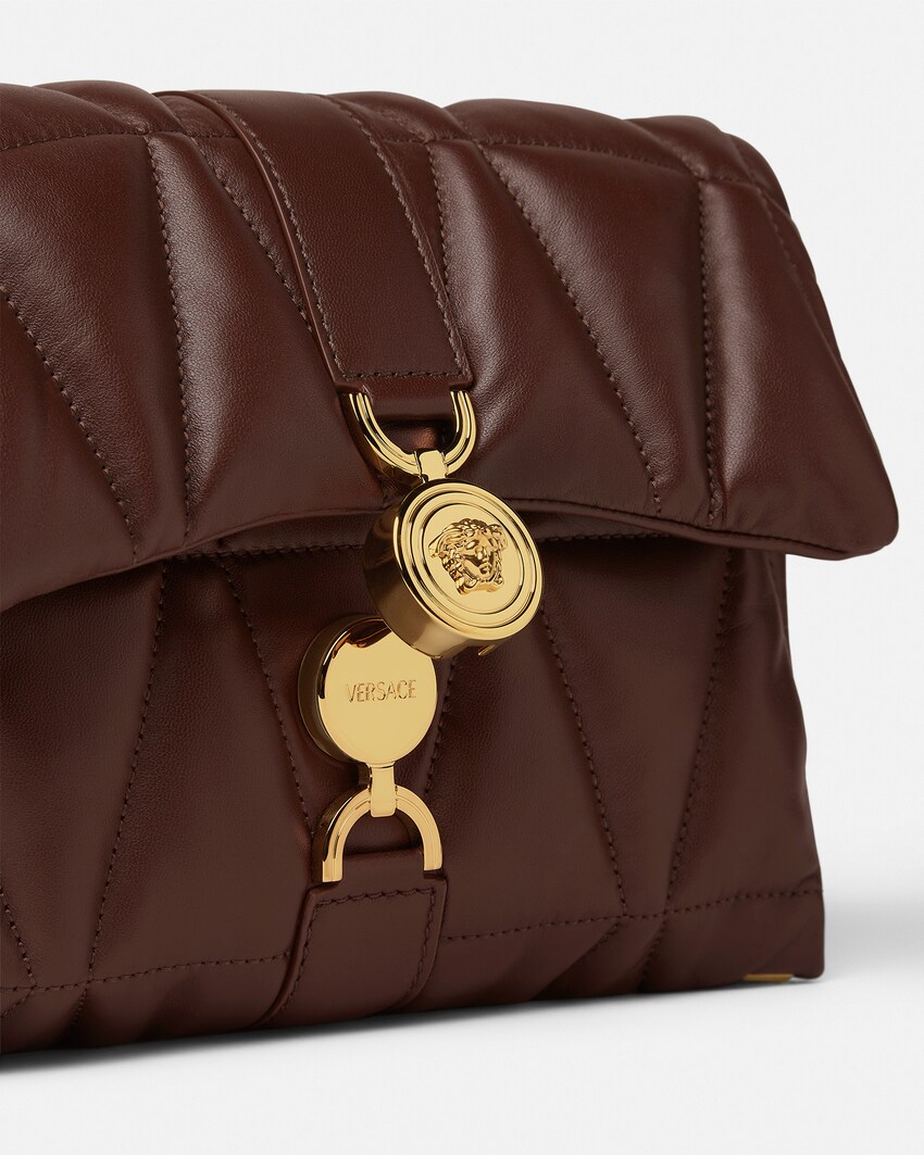 Kleio Quilted Nappa Shoulder Bag Brown 4