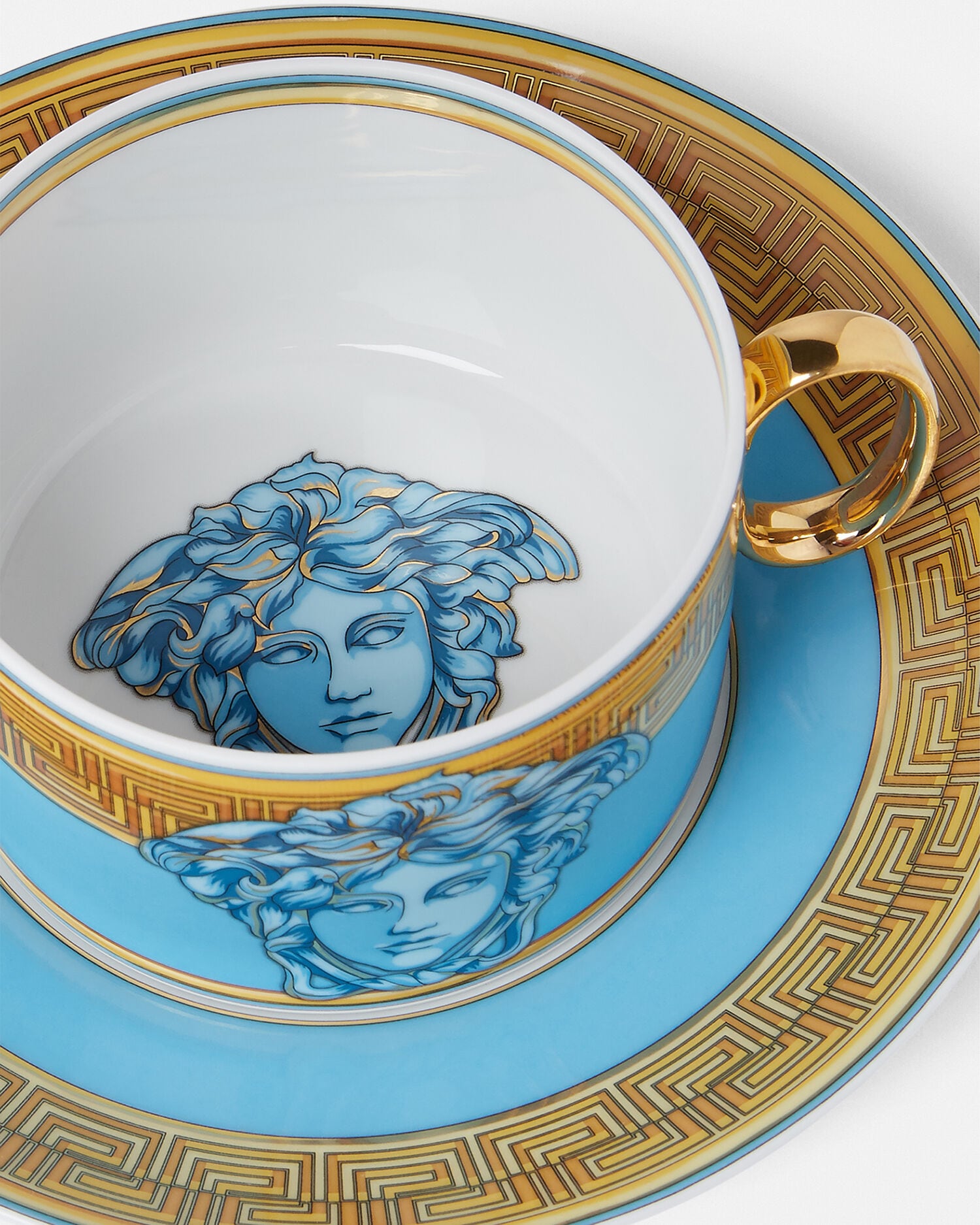 Medusa Amplified Tea Cup & Saucer Blue | VERSACE US