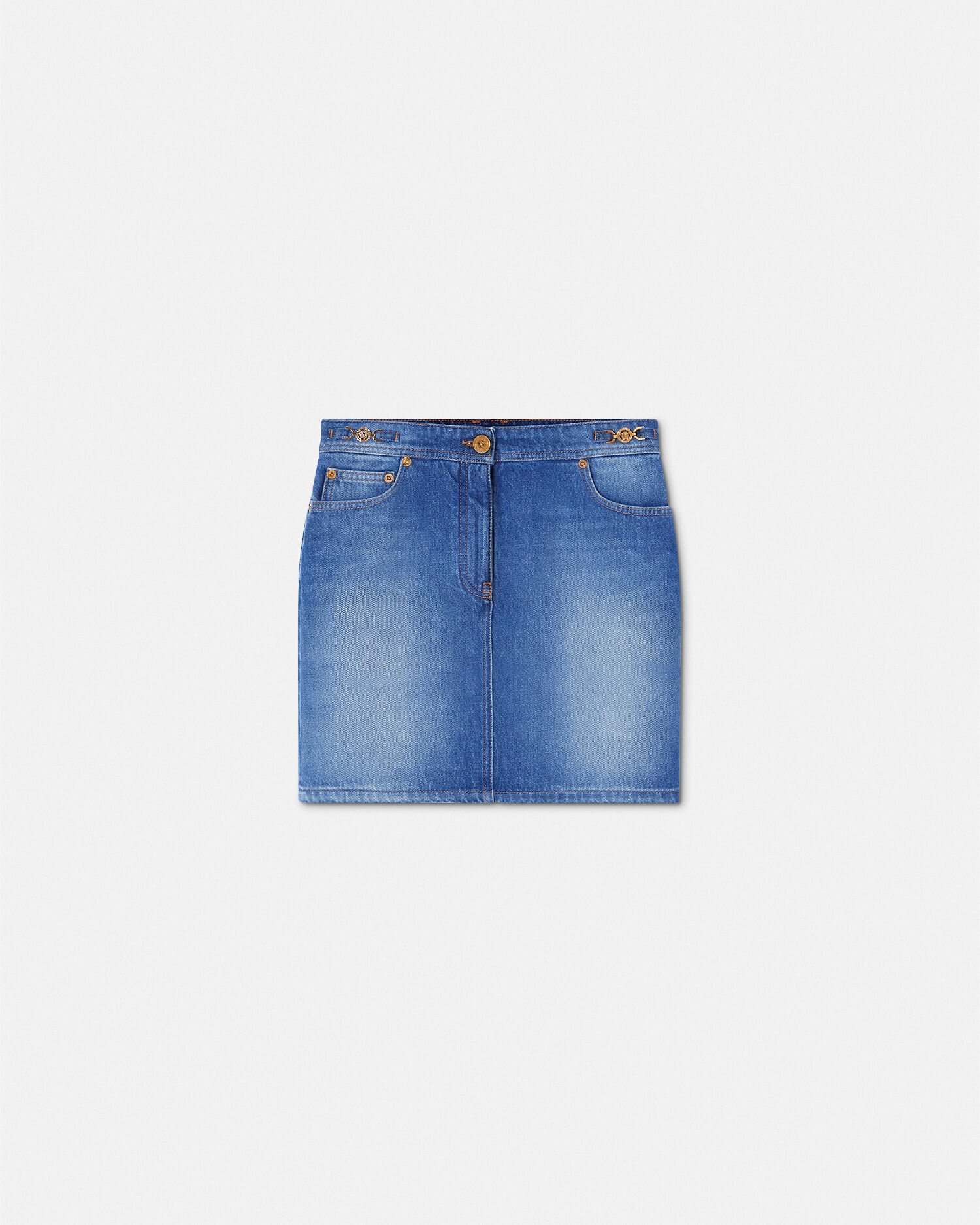 Blue denim hotsell mini skirt
