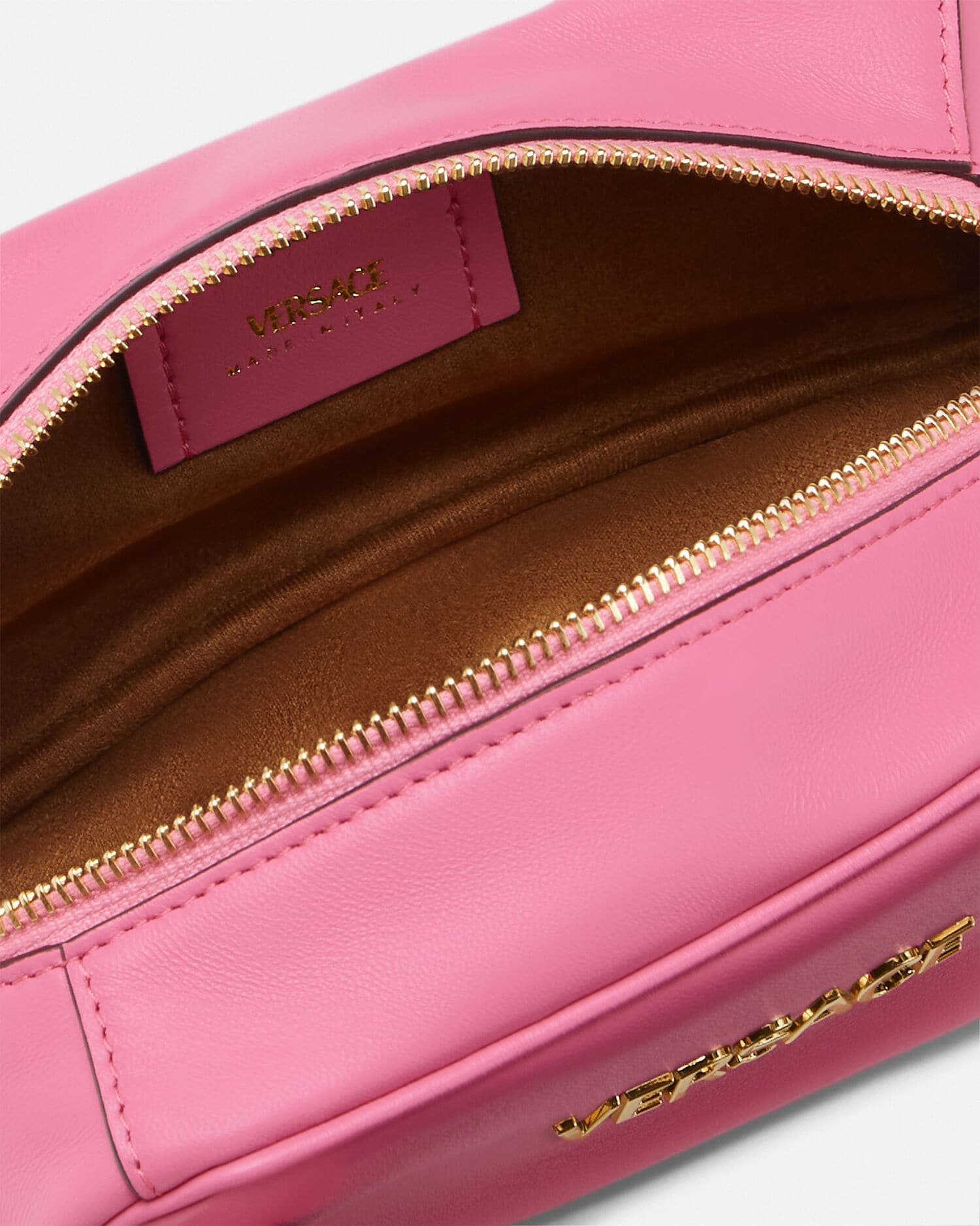 VERSACE ピンク ショルダーバッグ Versace Tag Bowling Bag Pink | VERSACE US