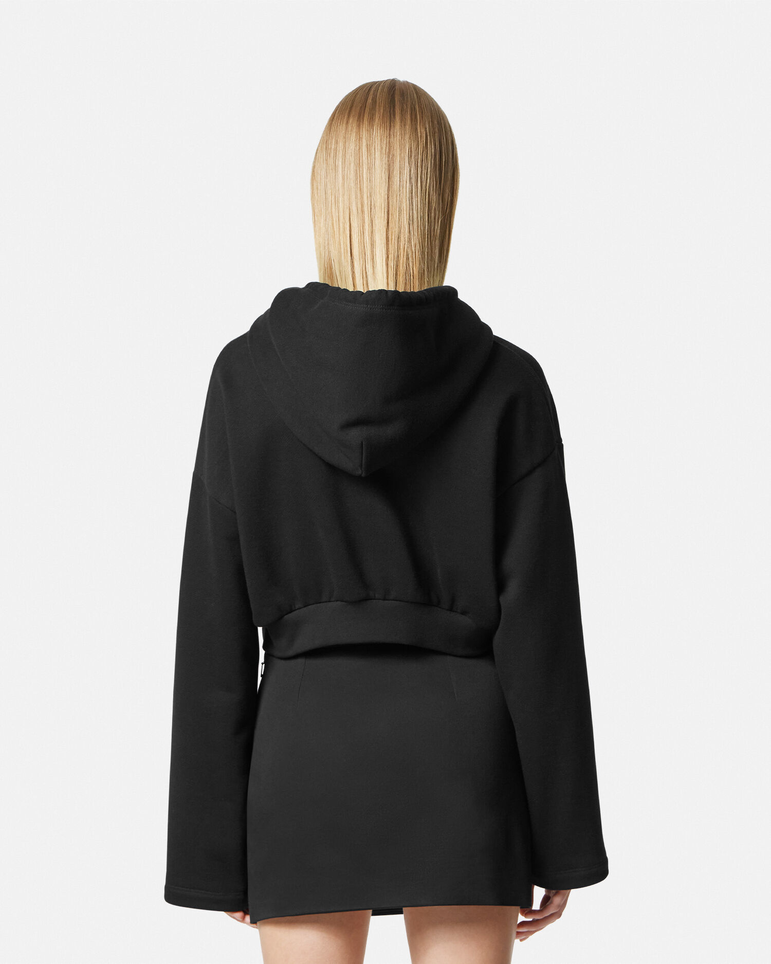 Embellished Medusa Crop Hoodie