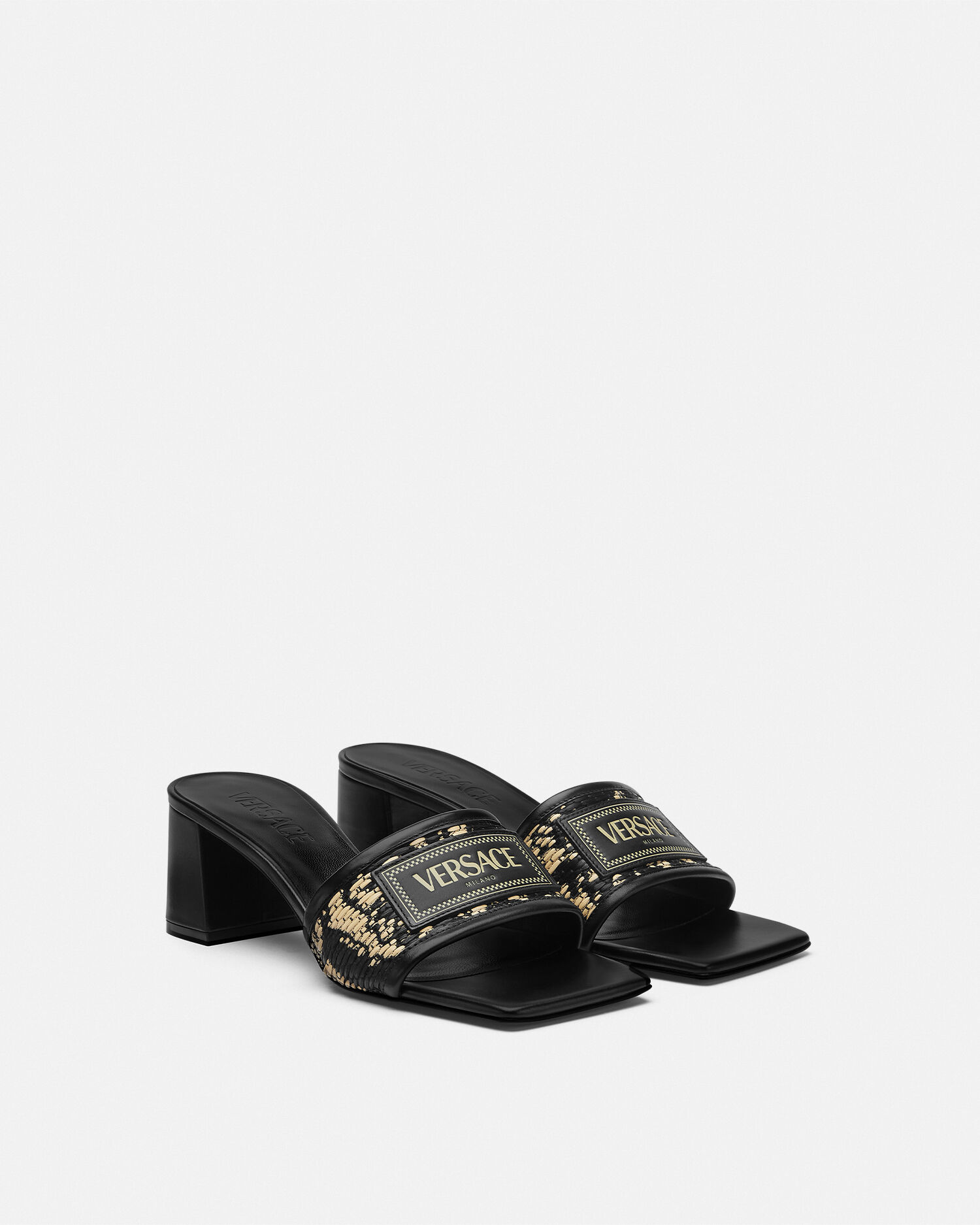 Theia Barocco Raffia Mules 55 mm