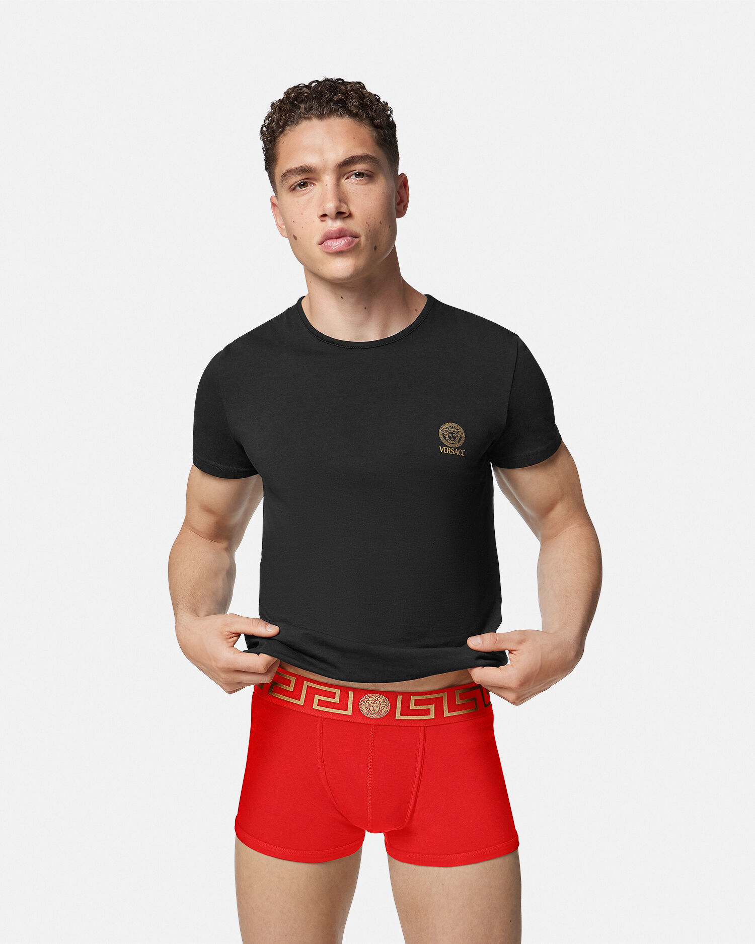 Cotton-Jersey Trunks Red | VERSACE US