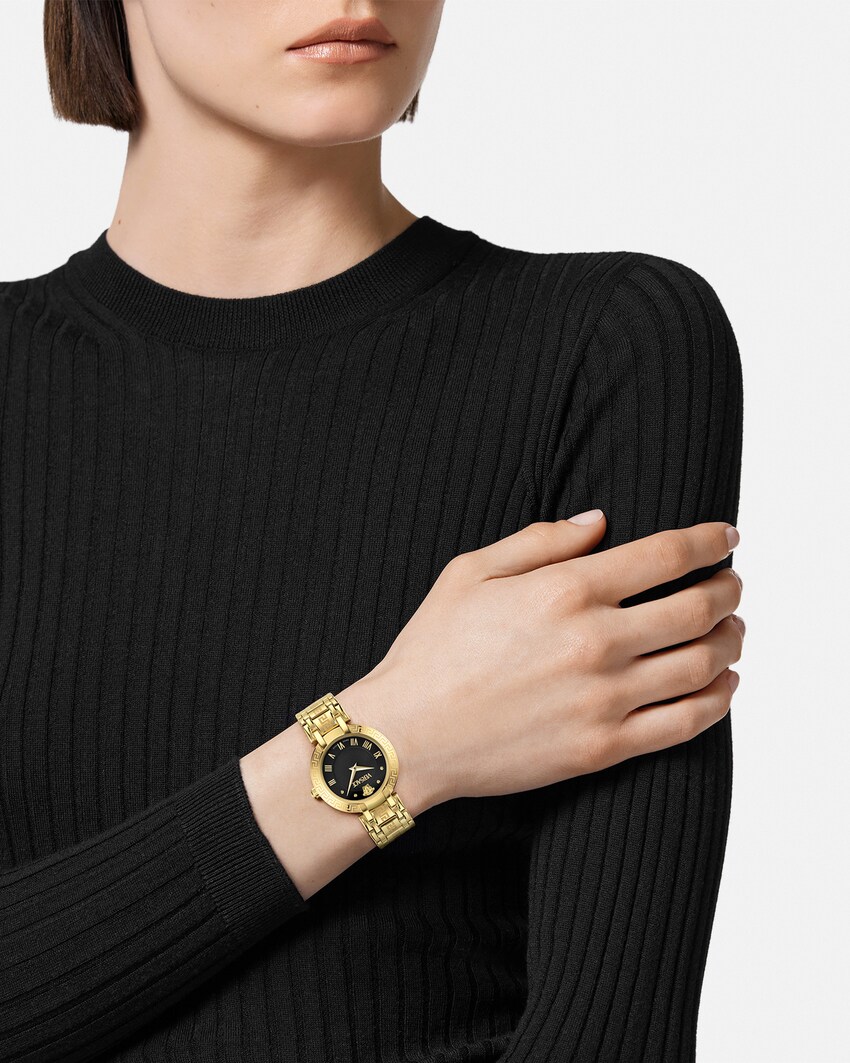 ساعة Versace Antlia أسود+ذهبي 4