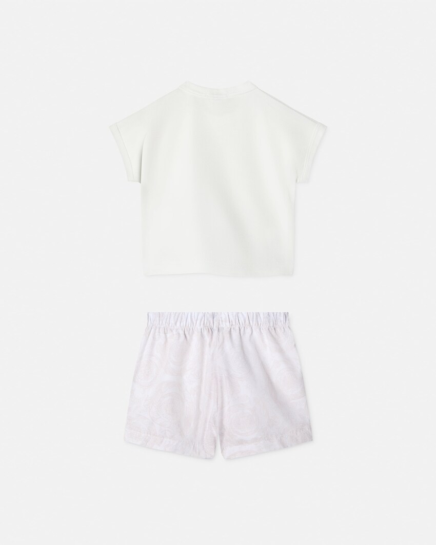 Ensemble t-shirt en piqu&eacute; et popeline Baby Blanc 2