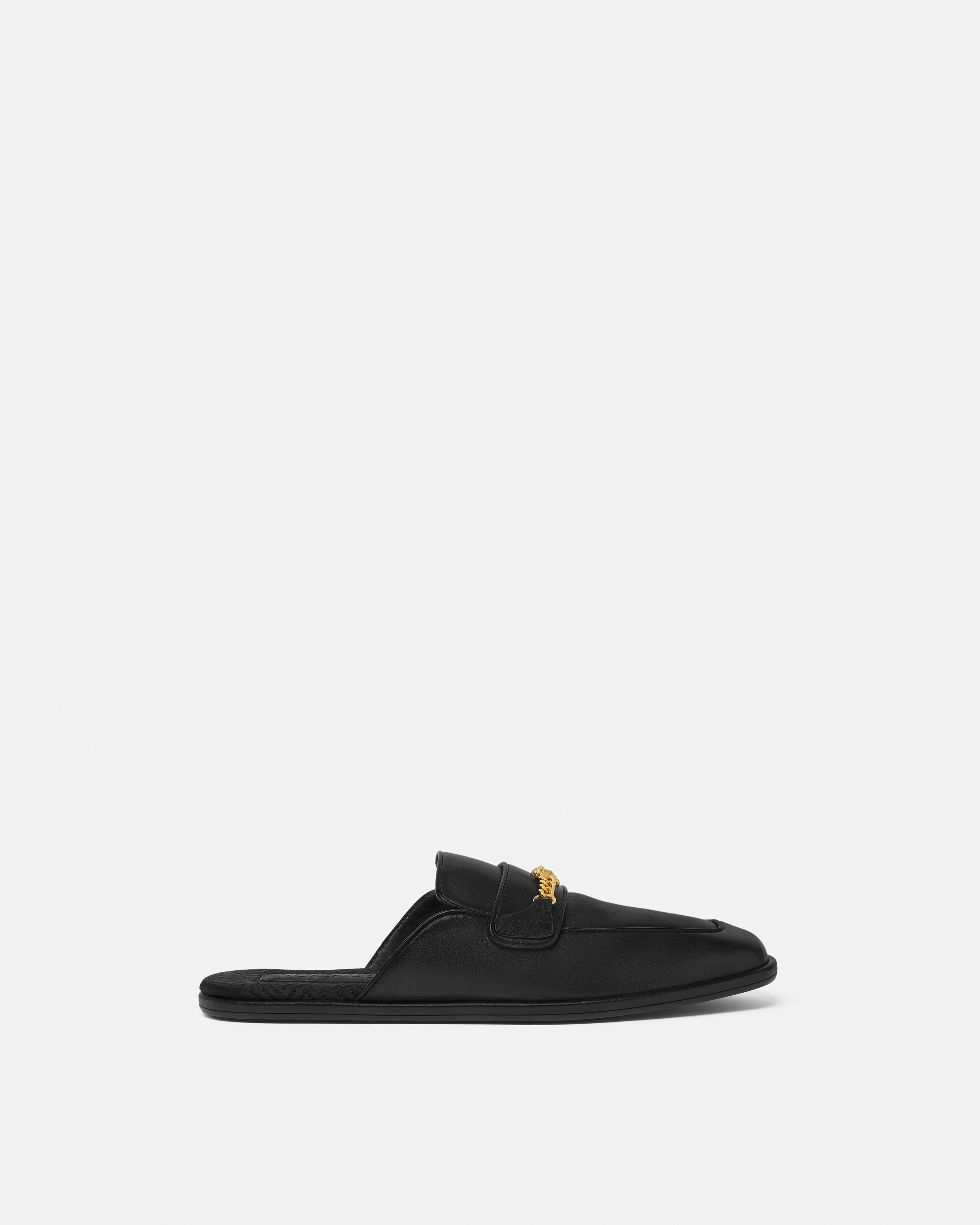 Versace medusa leather slippers