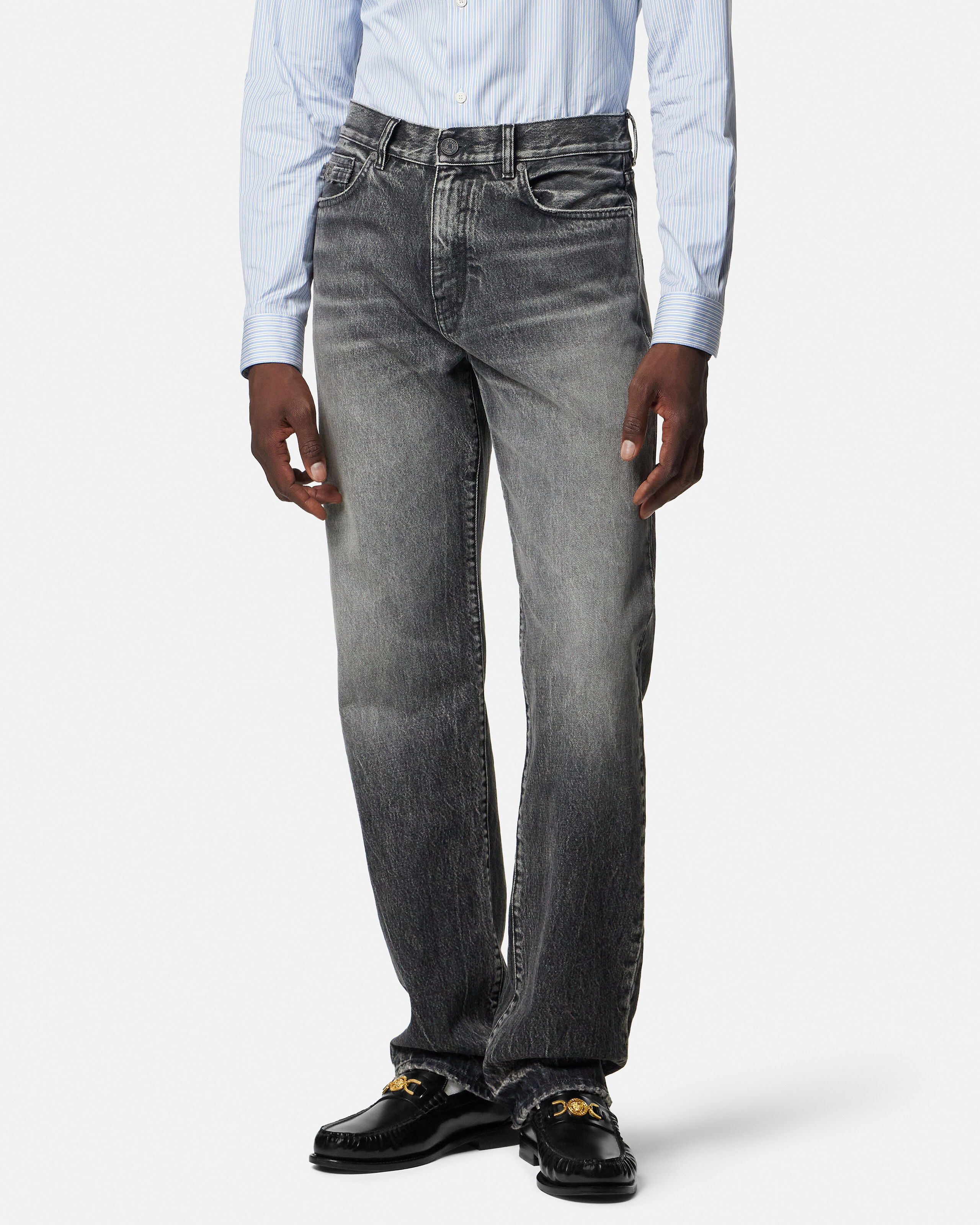 Loose Jeans Gray | VERSACE US