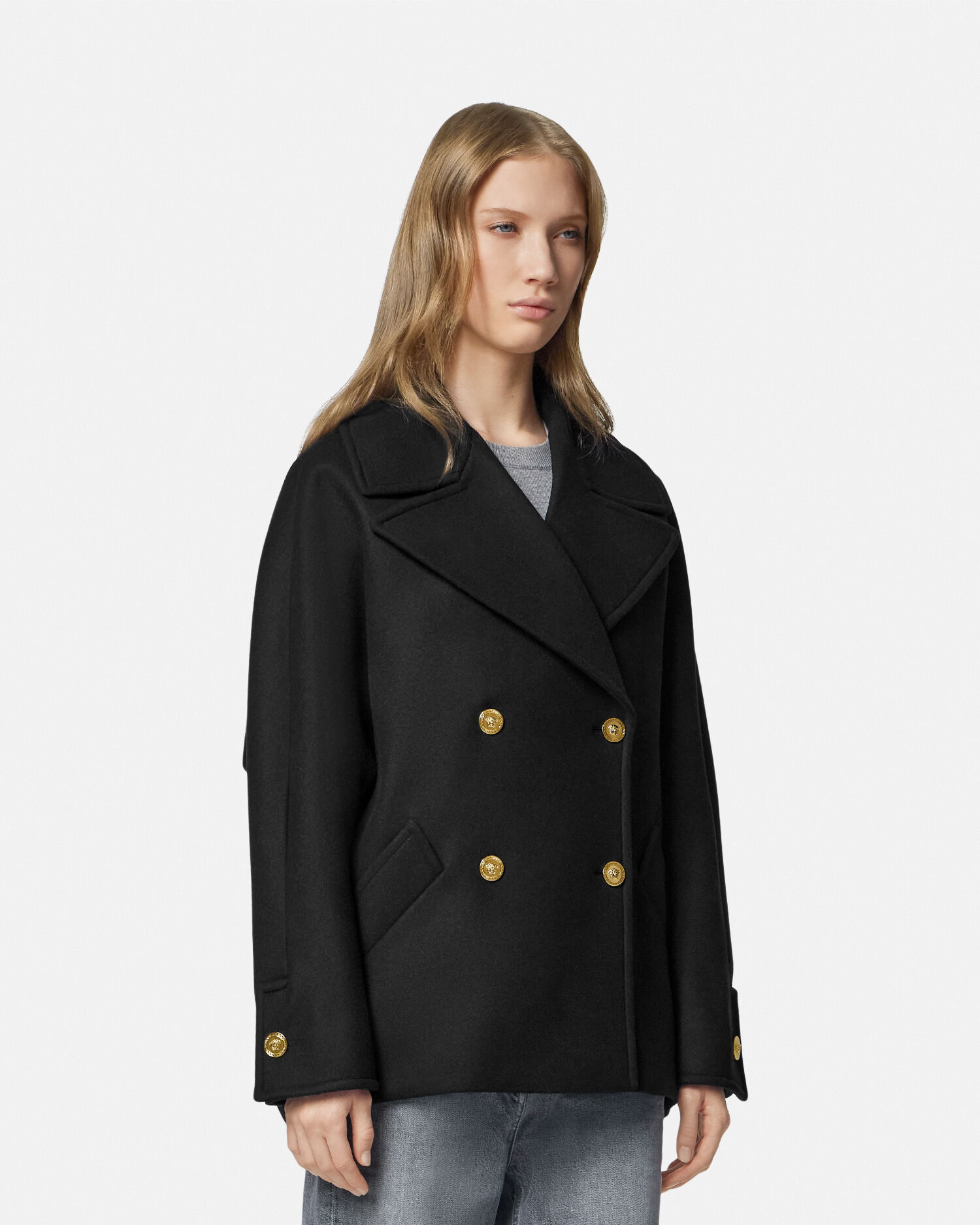Wool Blend Cocoon Peacoat