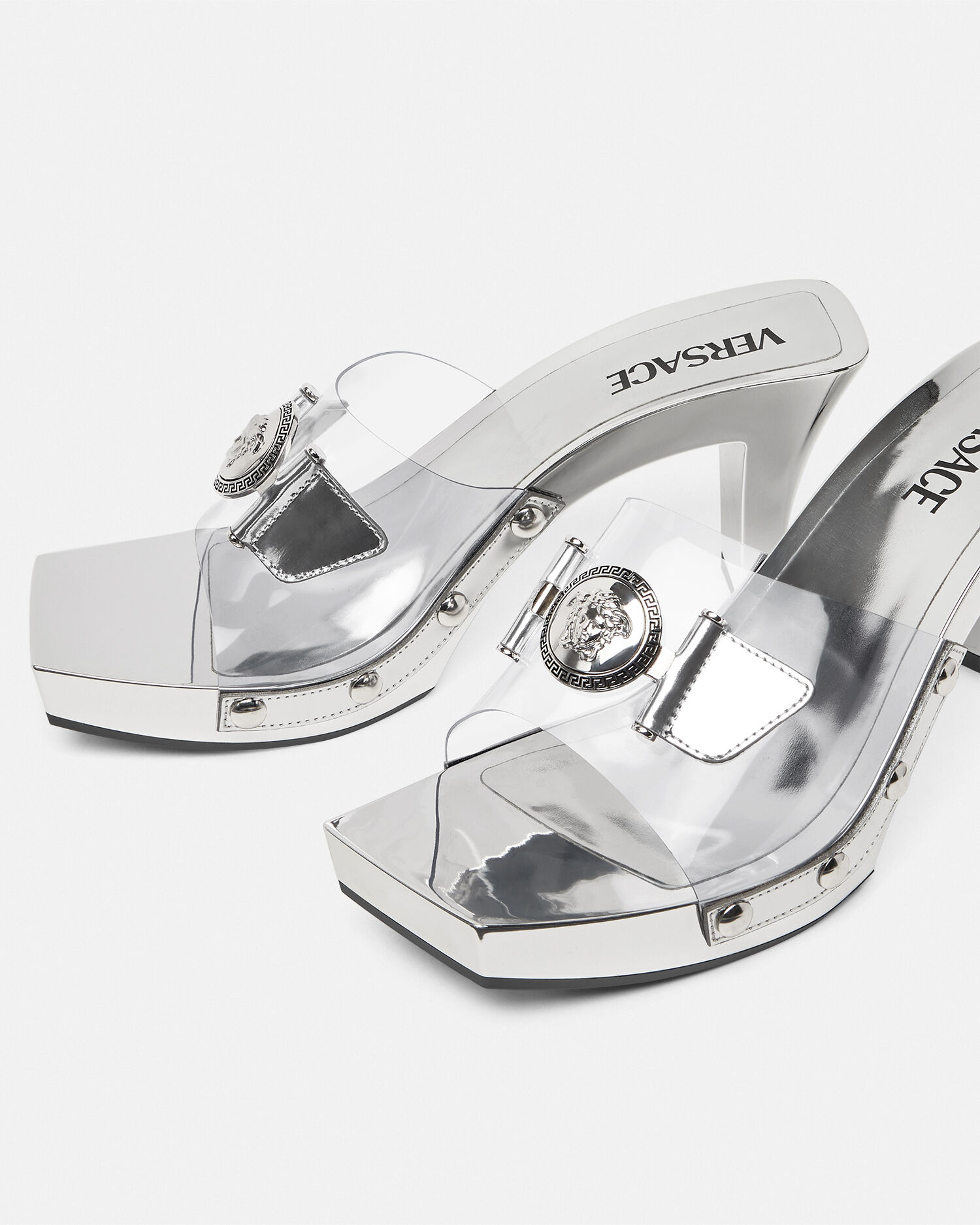 Versace heels clear store
