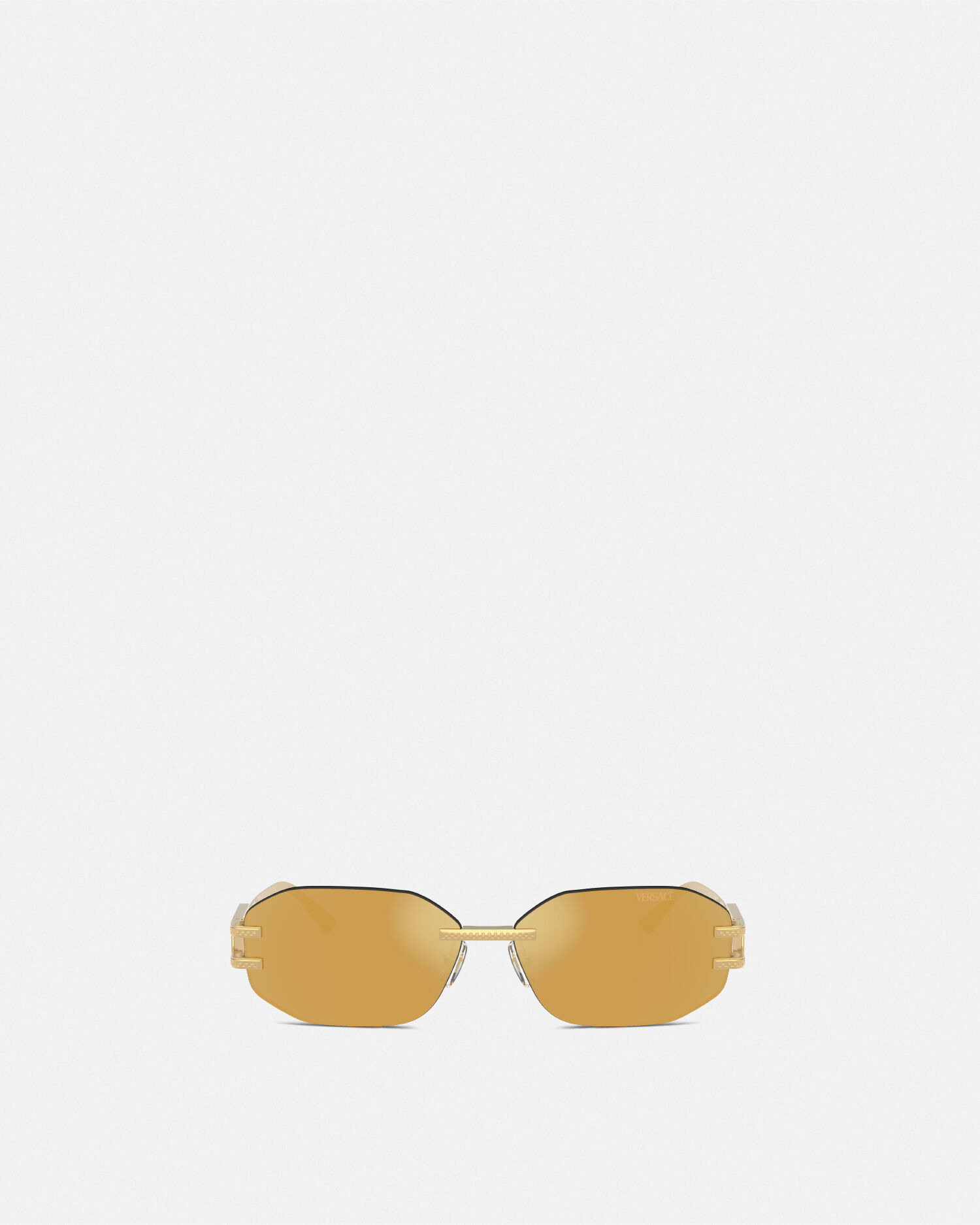 Damier Plaque Sunglasses Gold | VERSACE US