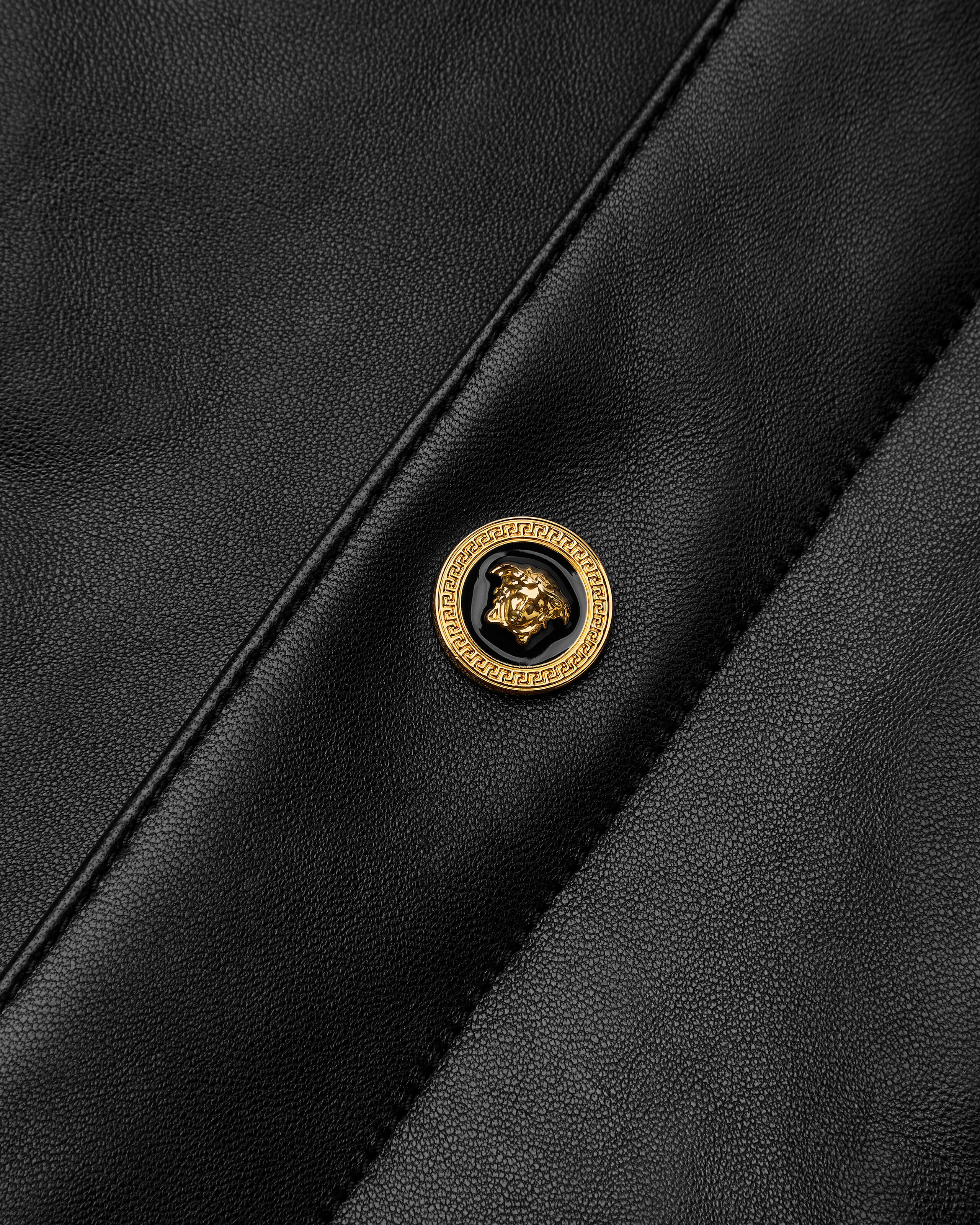 Leather Overshirt Black | VERSACE US
