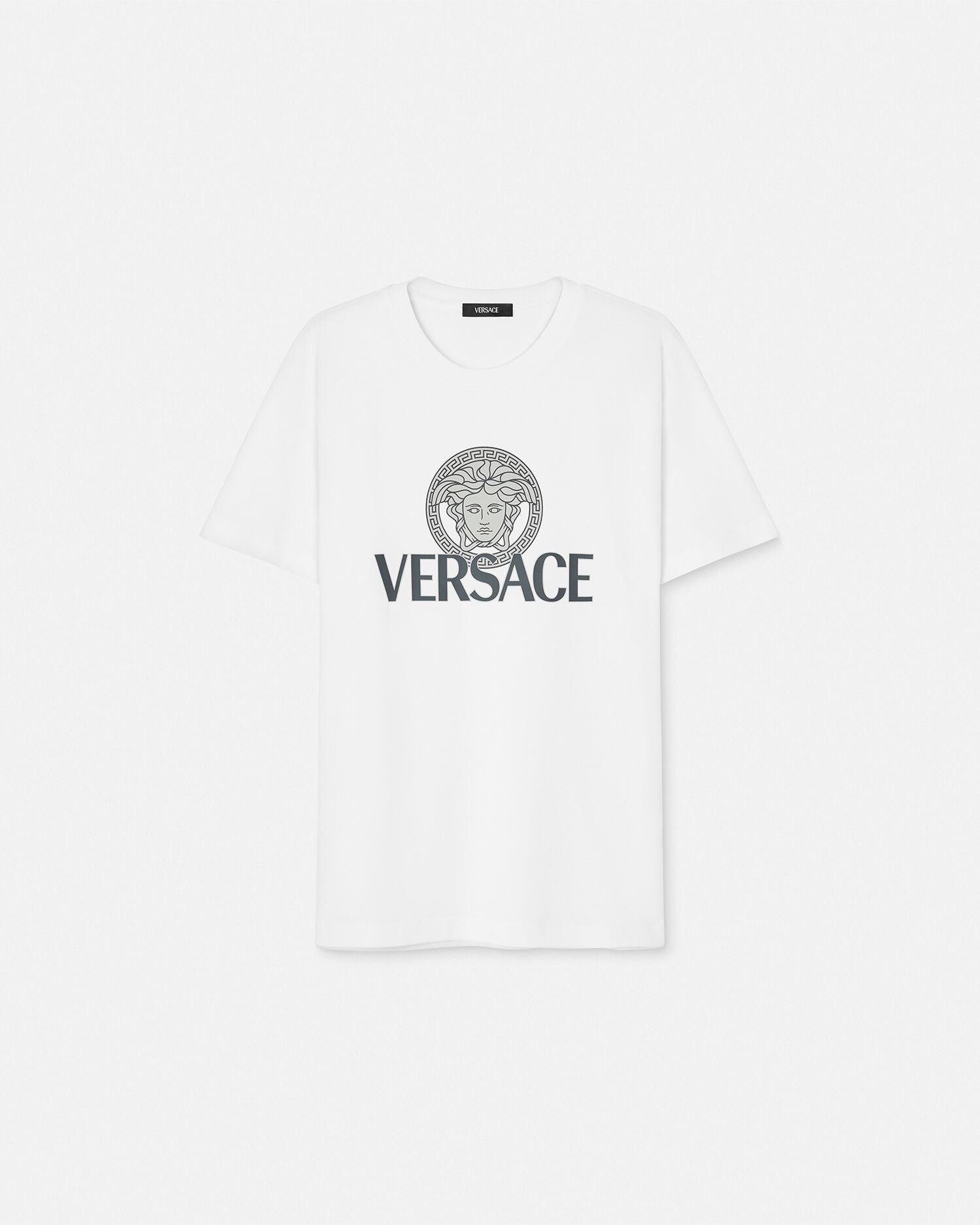 VERSACE ロゴ コットンTシャツ Versace - Logo-Embroidered Appliquéd Cotton-Jersey T-Shirt - Black