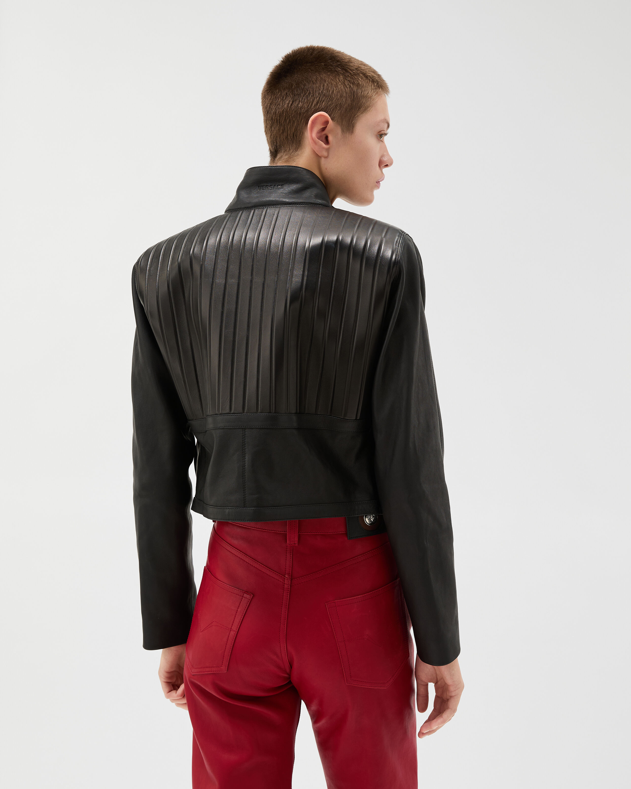 Leather Blouson Black | VERSACE US