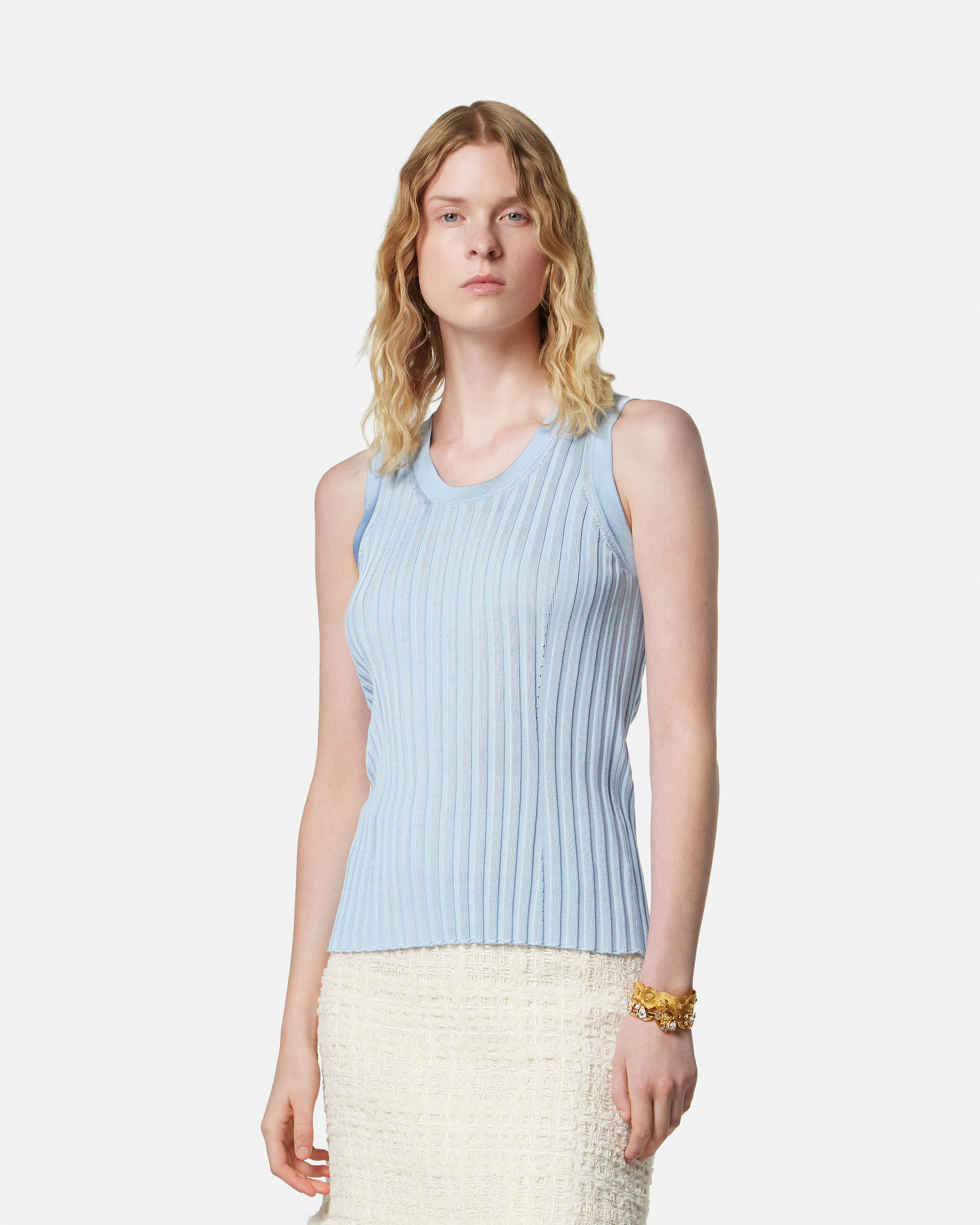 ヴェルサーチ　タンクトップ　サイズ38 Knit Tank Top Blue | VERSACE