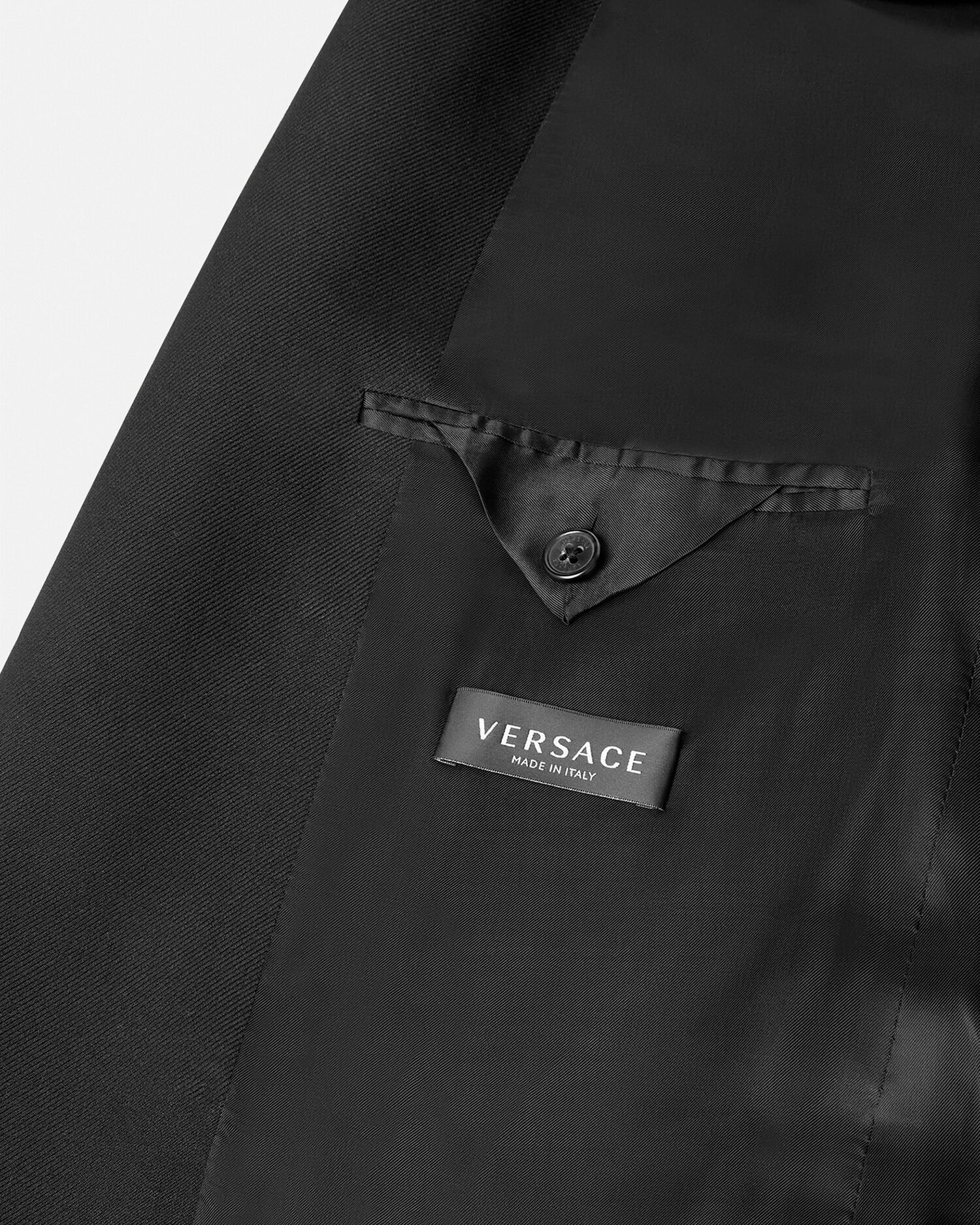 Wool Double Breasted Blazer Black VERSACE IN