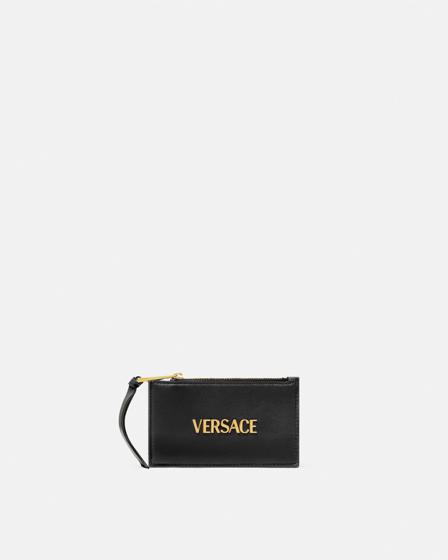 Versace Tag Nappa Card Holder Black,Gold | VERSACE US