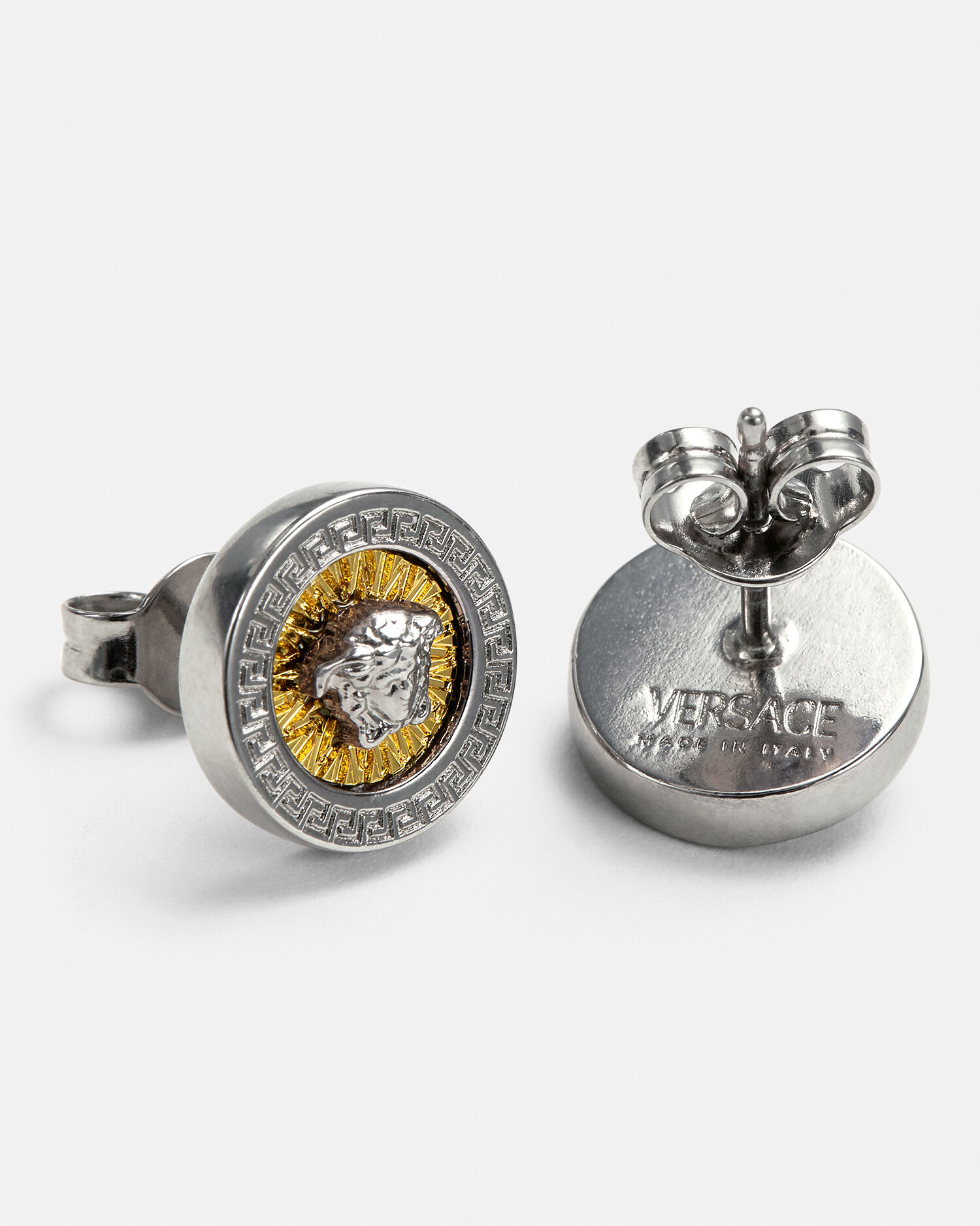 Versace silver earrings hotsell