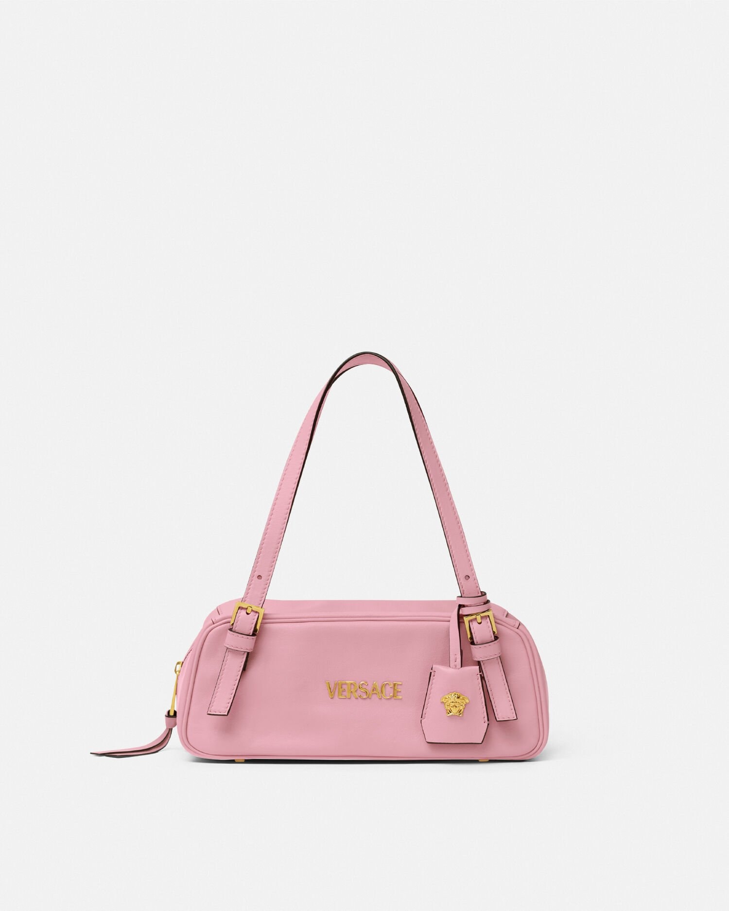 ★新品★ヴェルサーチ Versace ショルダーバッグ ショッキングピンク Versace Tag Nappa Bowling Bag Pink | VERSACE US