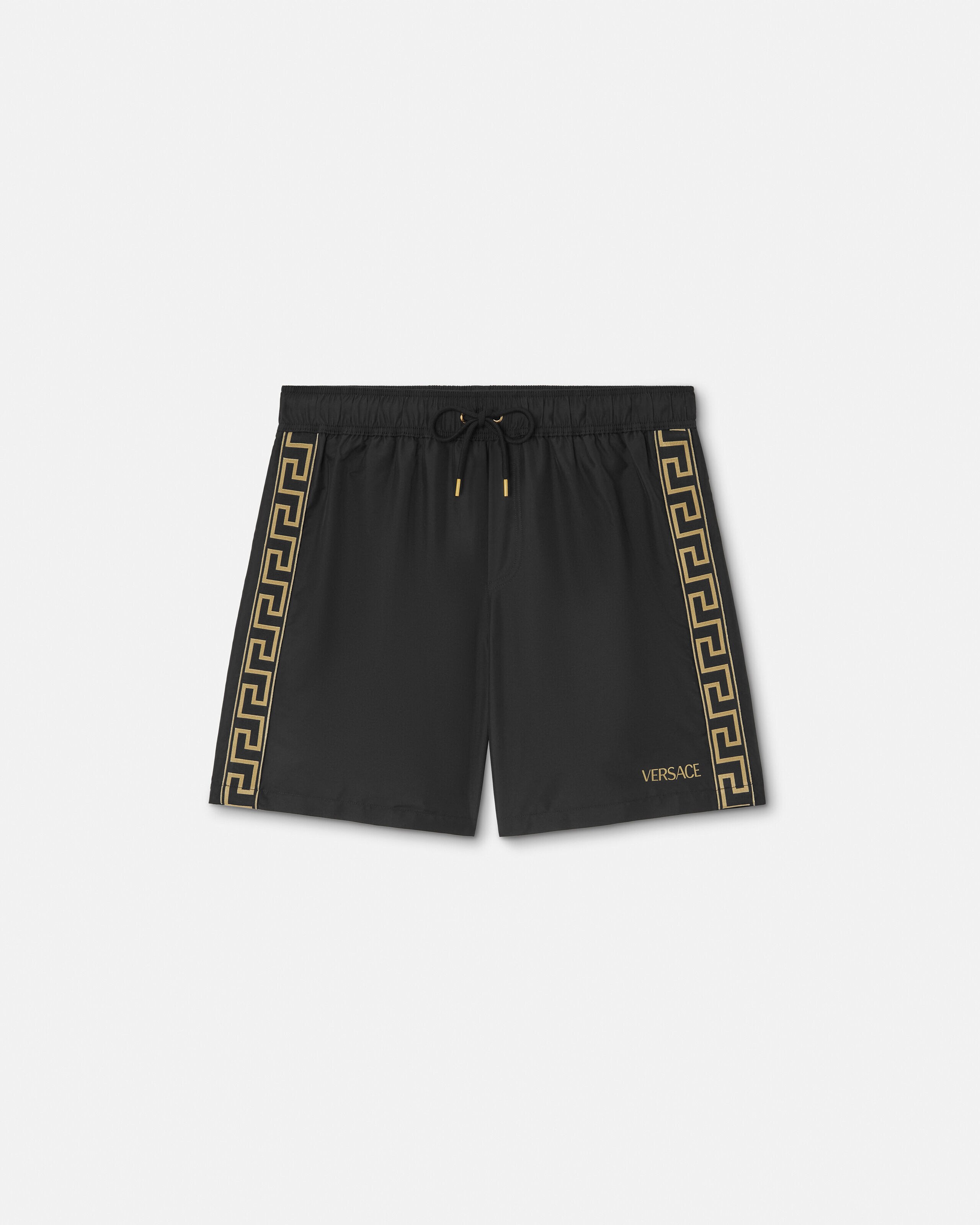 Jacquard Swim Boardshorts Black | VERSACE US