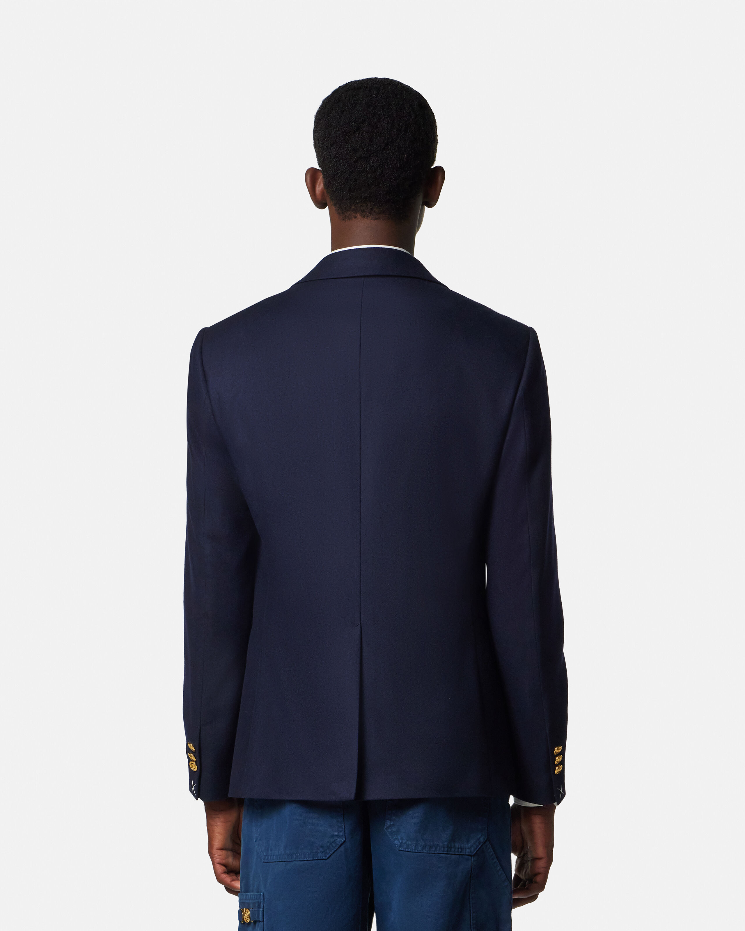 Wool Blazer Blue | VERSACE US