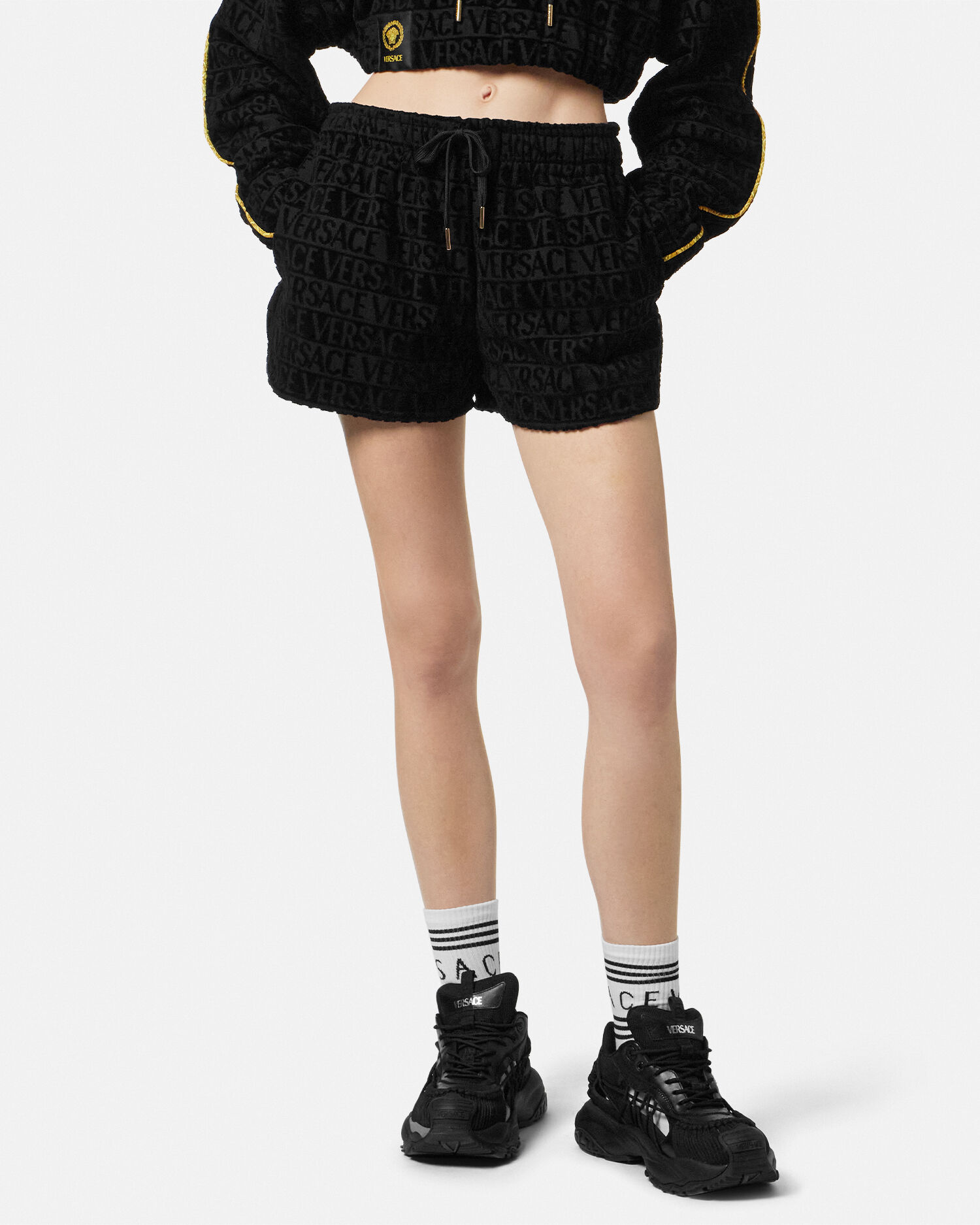 I ♡ Baroque Shorts Black,Print | VERSACE US