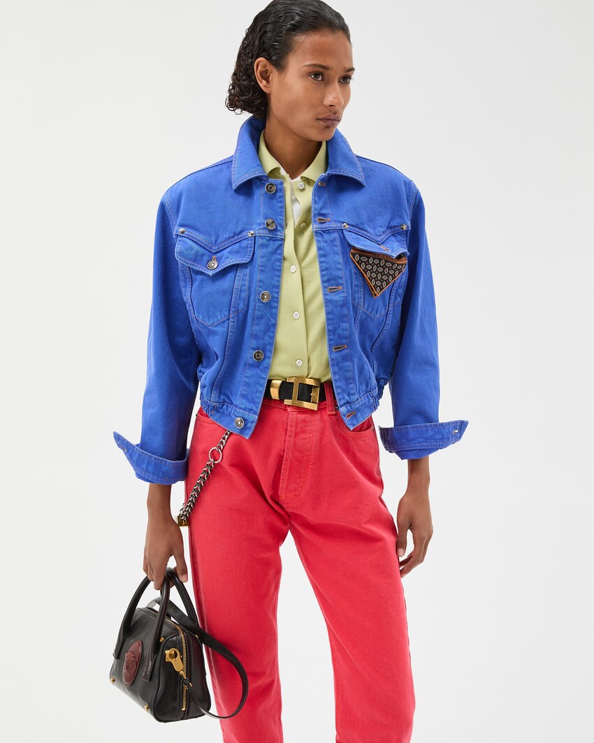 Denim Slim Blouson  Blue 2