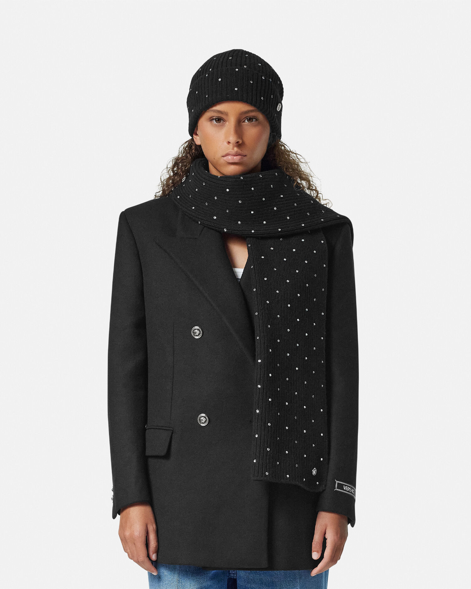 Versace beanie and scarf online