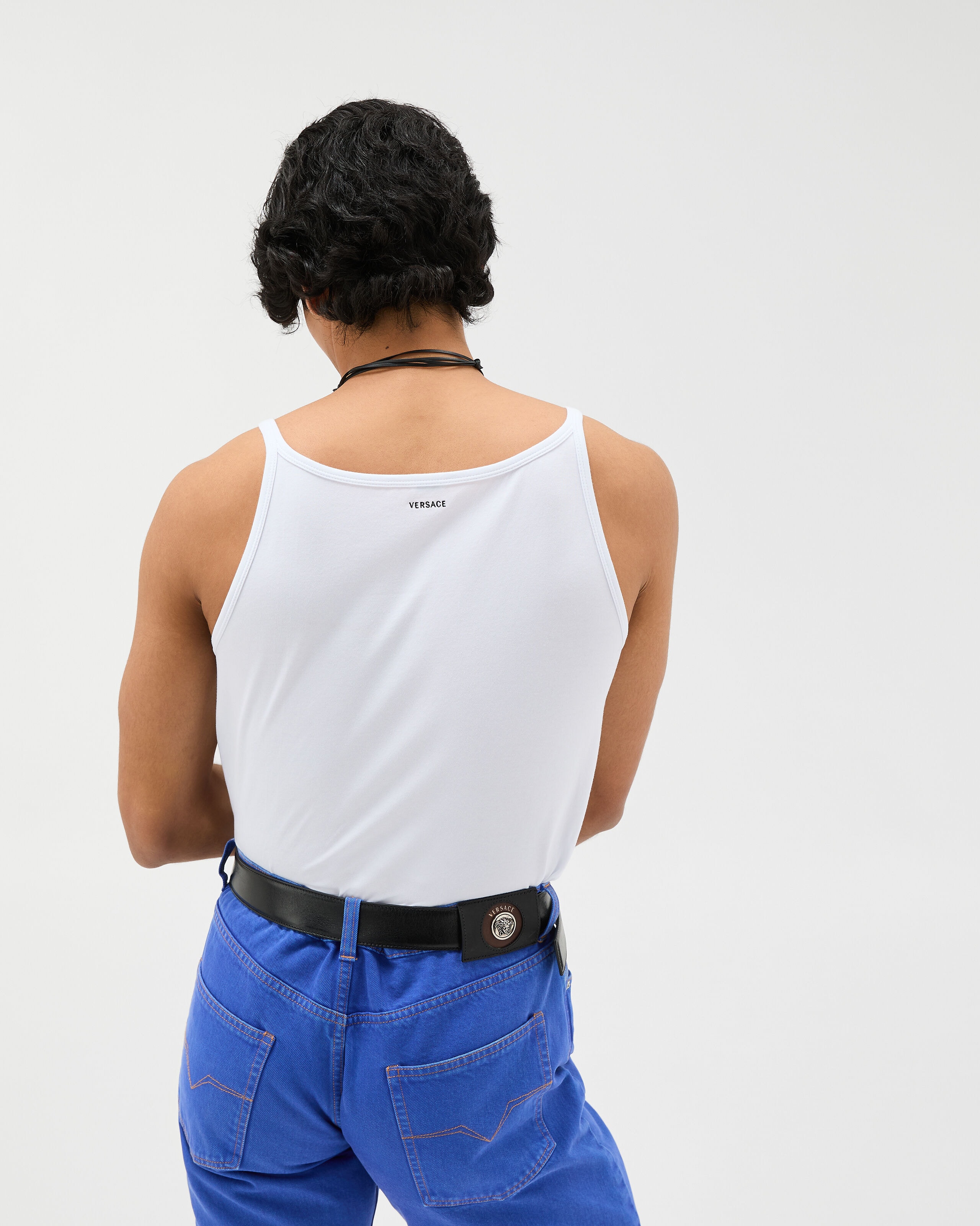 Embroidered Cotton-Jersey Tank Top | VERSACE UK