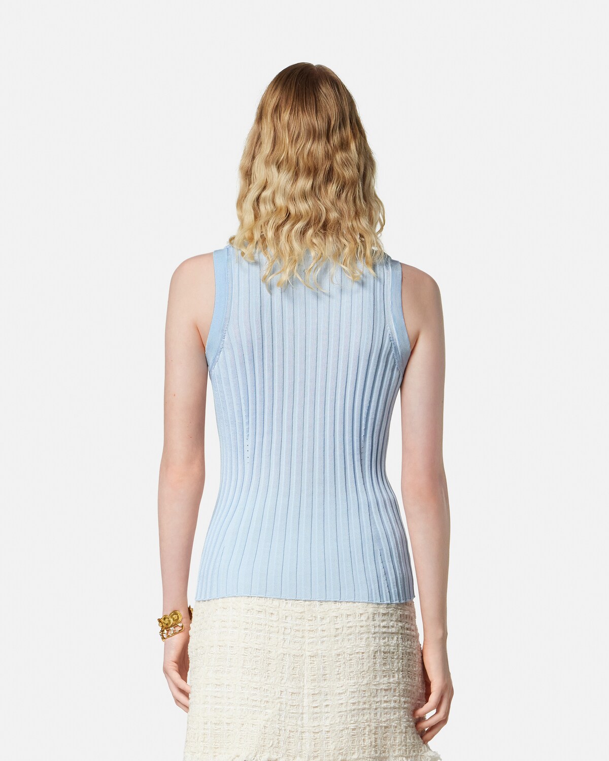 Knit Tank Top Light Blue 5