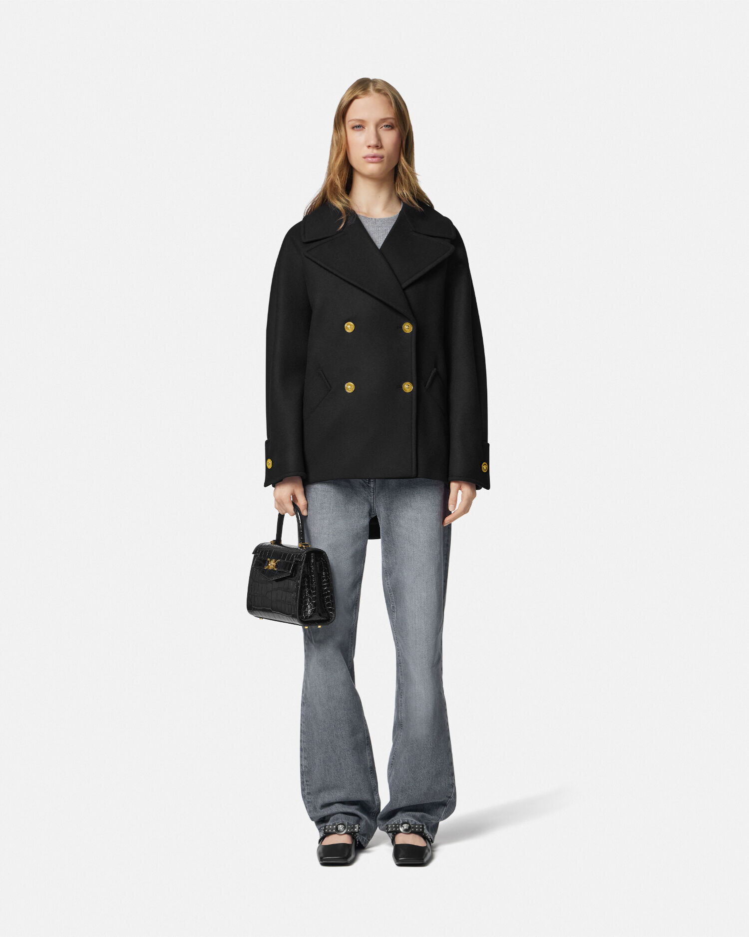 Versace peacoat mens outlet