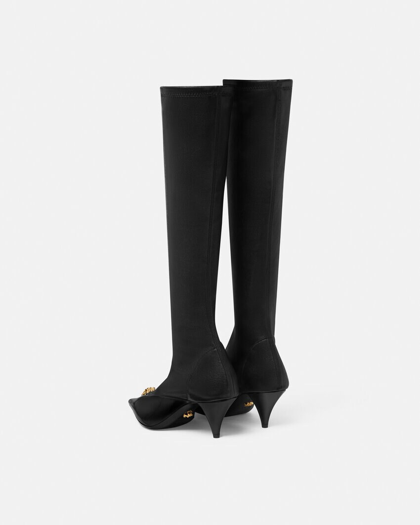 La Medusa Leather Boots 55 mm Black+Gold 3