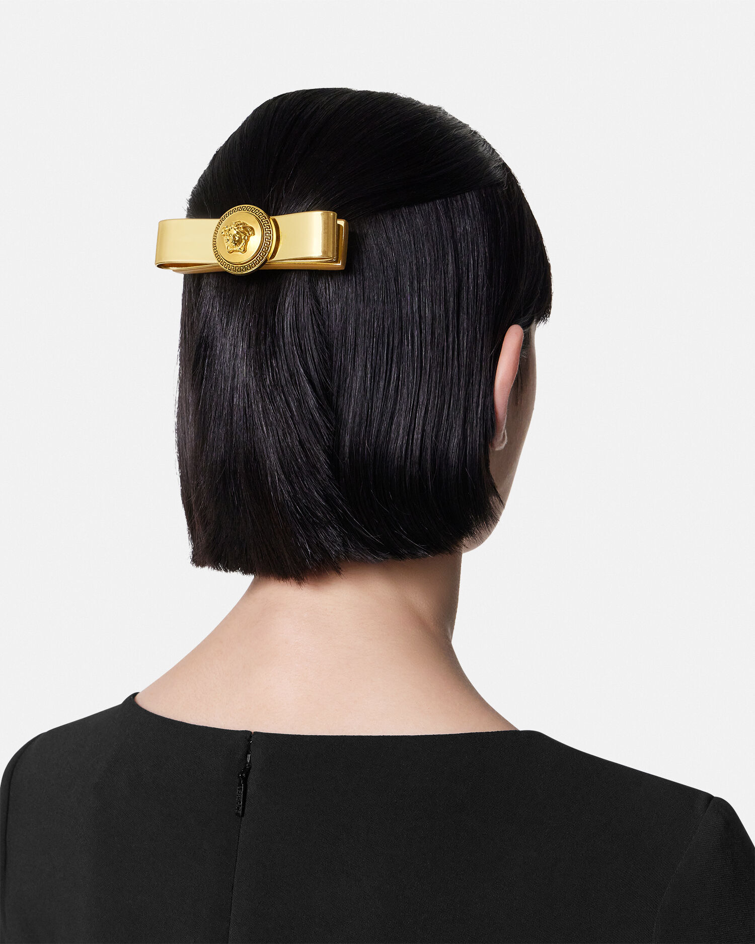Metallic Gianni Ribbon Hair Clip Gold | VERSACE US