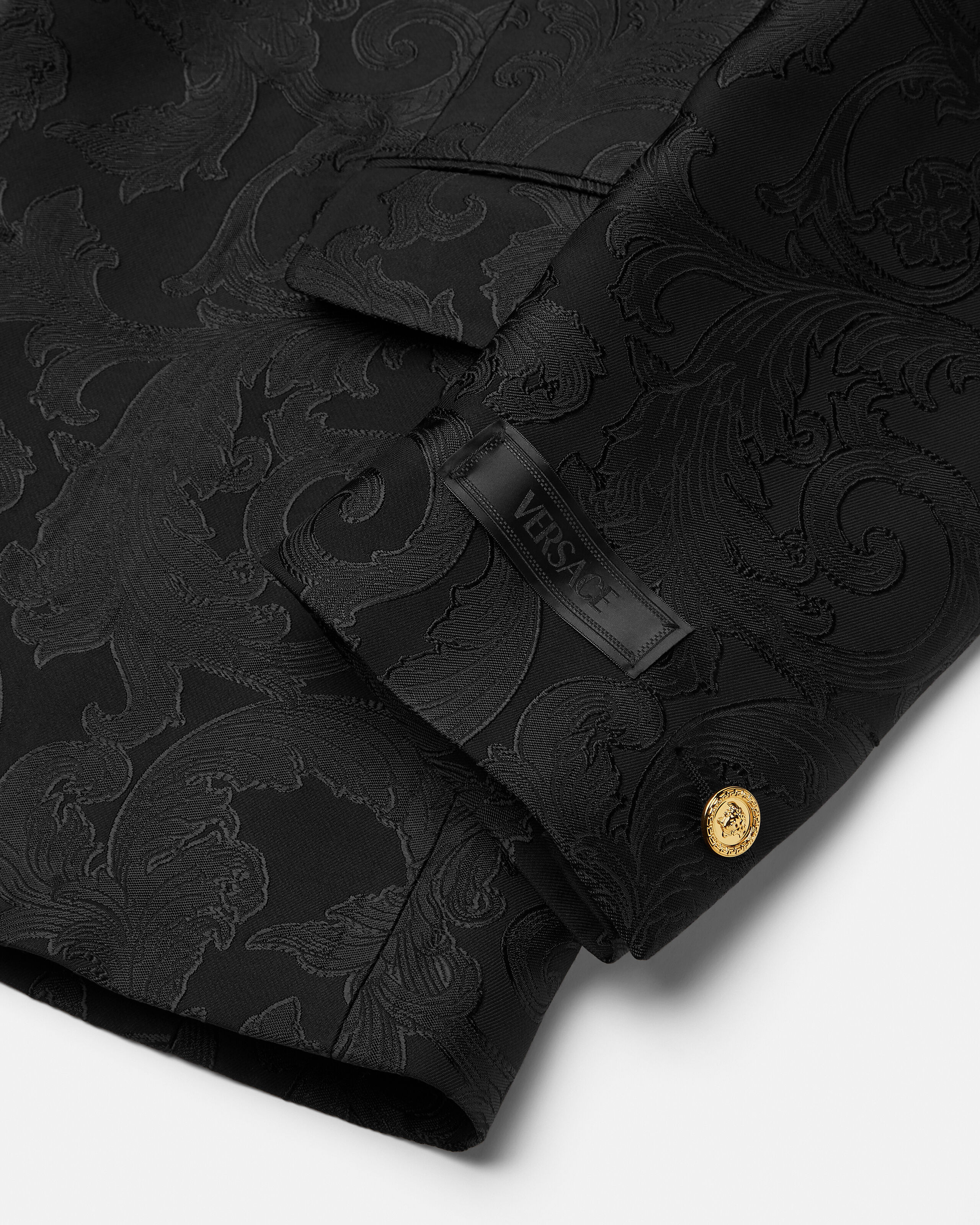 Jacquard Wool-Blend Blazer Black | VERSACE ZA