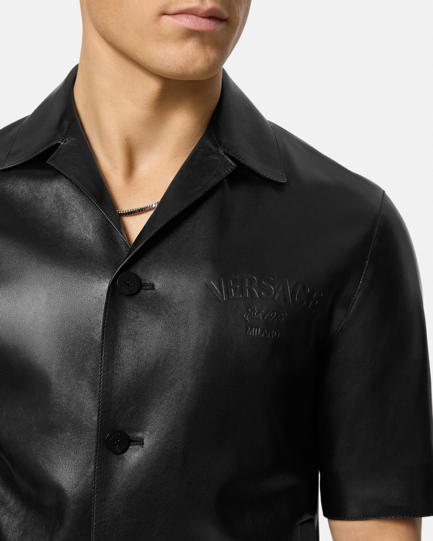 Camicia in pelle Nero VERSACE IT