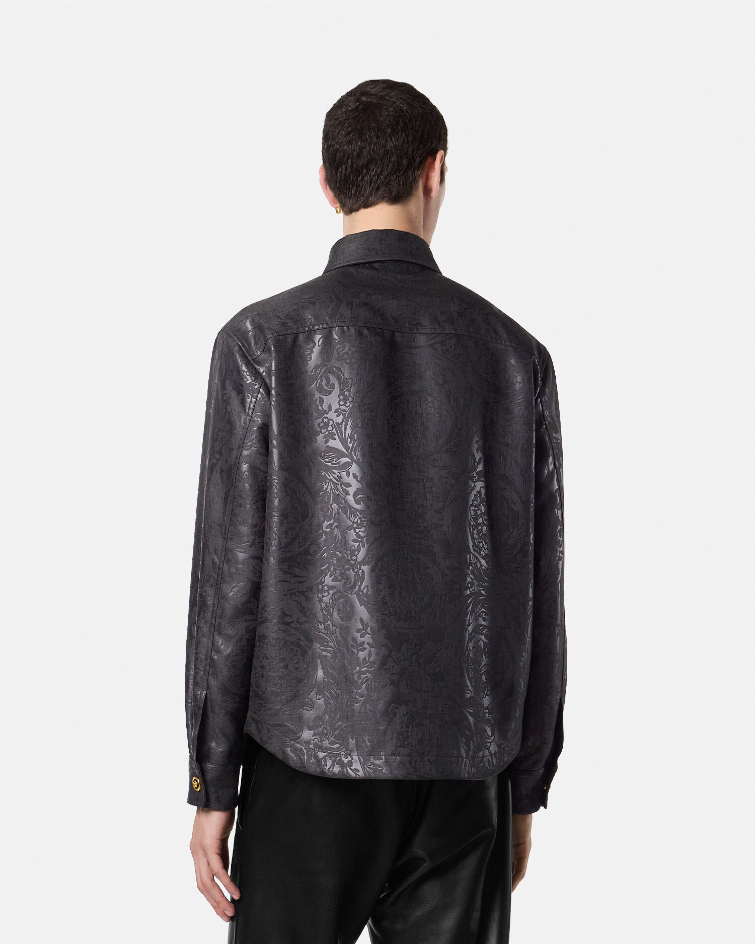 Embossed Barocco Overshirt Black | VERSACE US Embossed Barocco Overshirt Black | VERSACE US