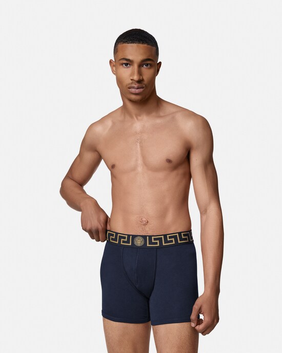 Versace Lange Unterhose aus Baumwolljersey blau 2