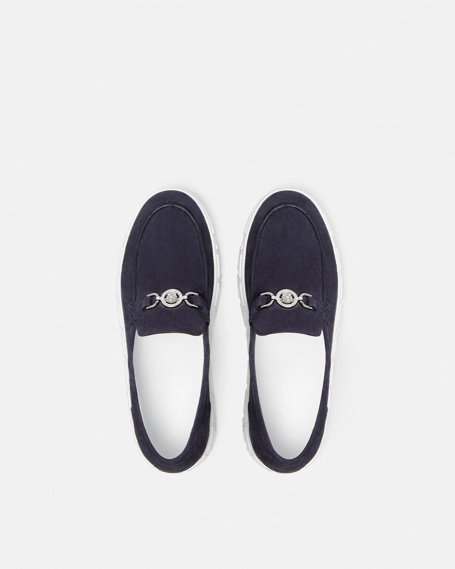 Medusa 95 Suede Greca Loafers Blue VERSACE