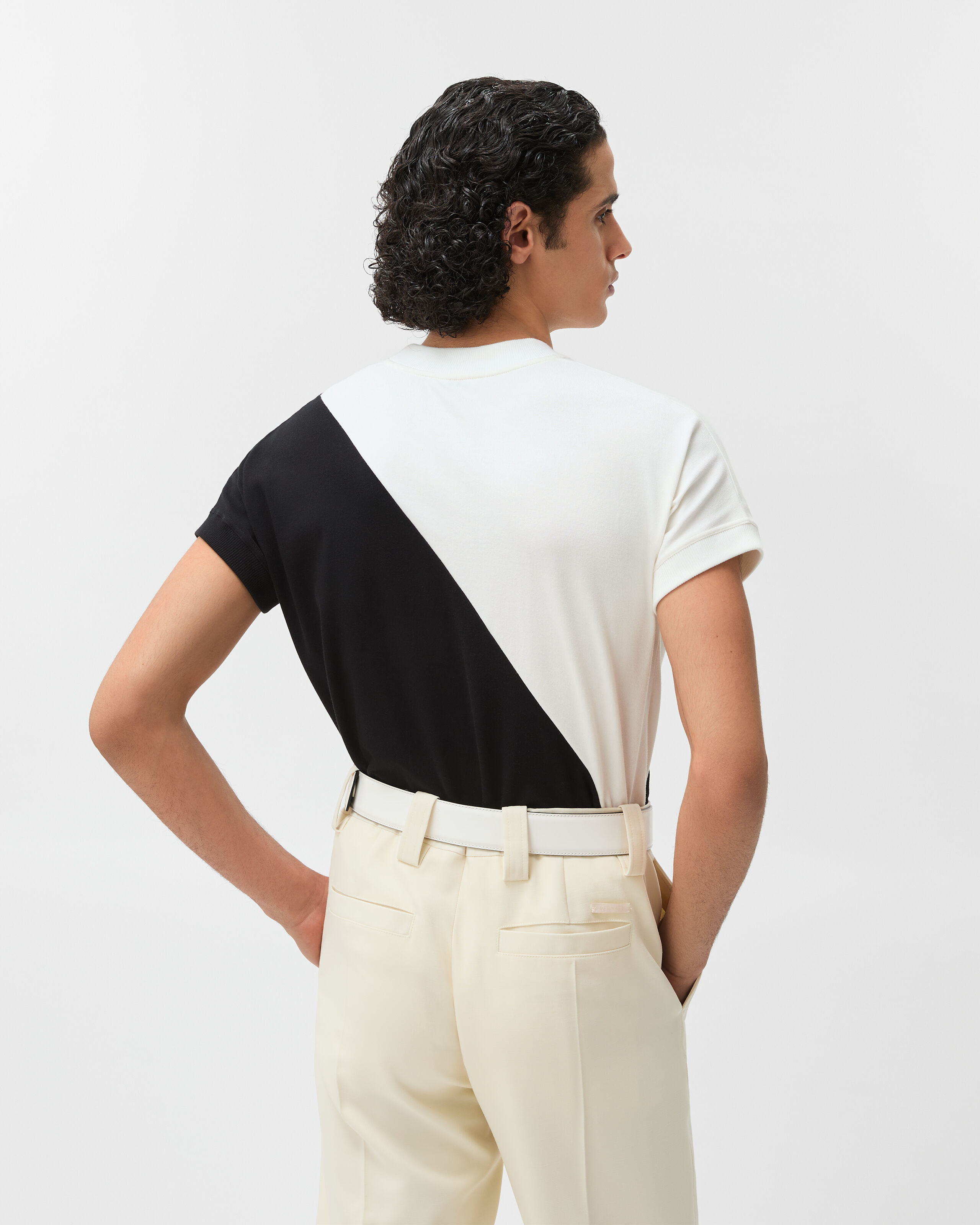 Embroidered-Logo Stretch Cotton-Jersey Slim T-Shirt White | VERSACE US